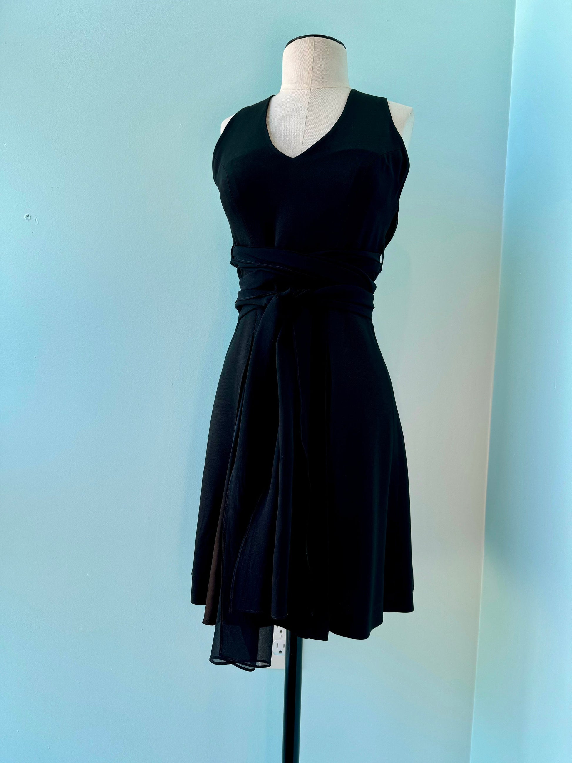 90s Emanuel Ungaro Sexy Black Halter Mini Dress