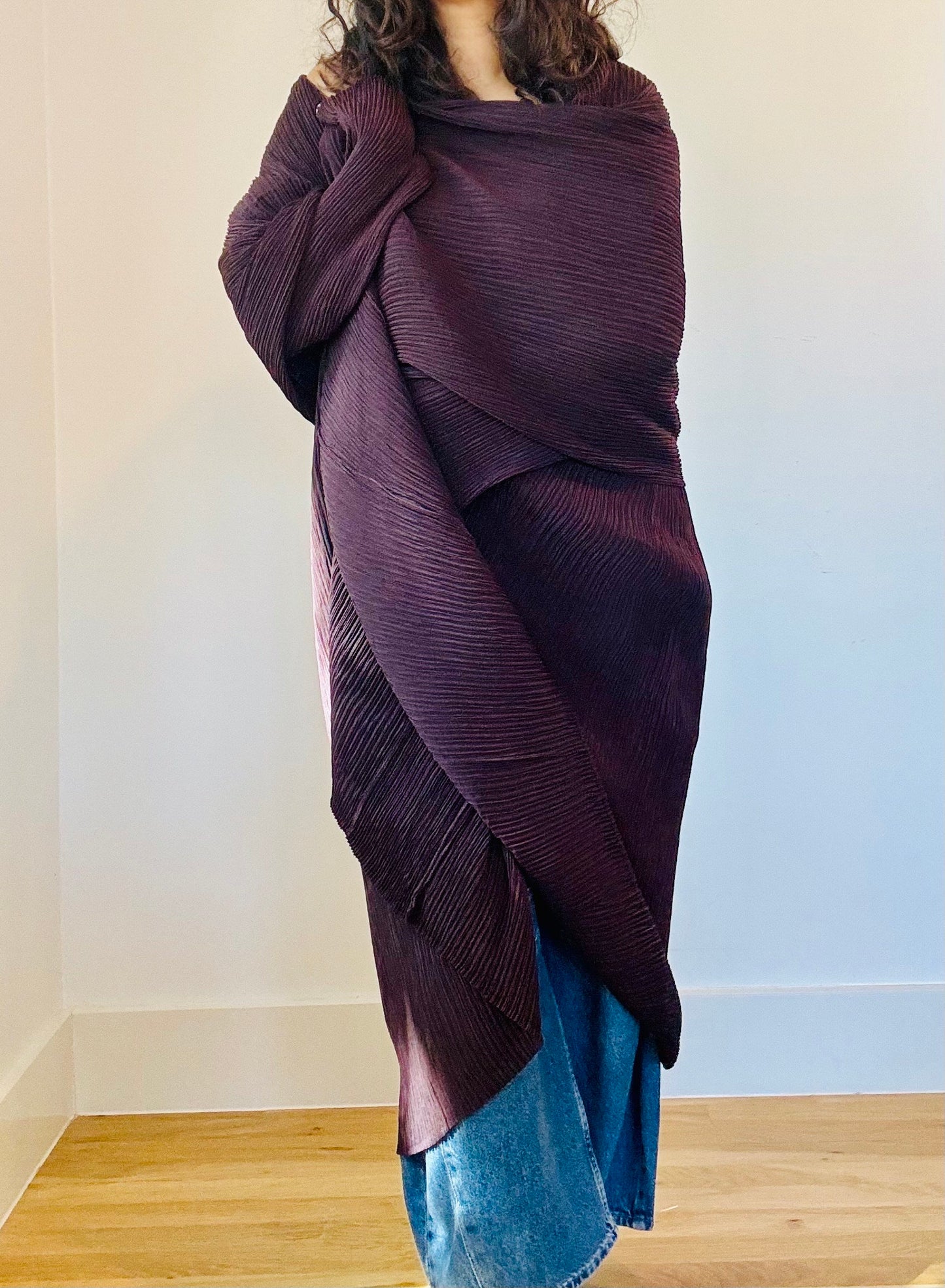 1996 Brown Issey Miyake Pleated Duster