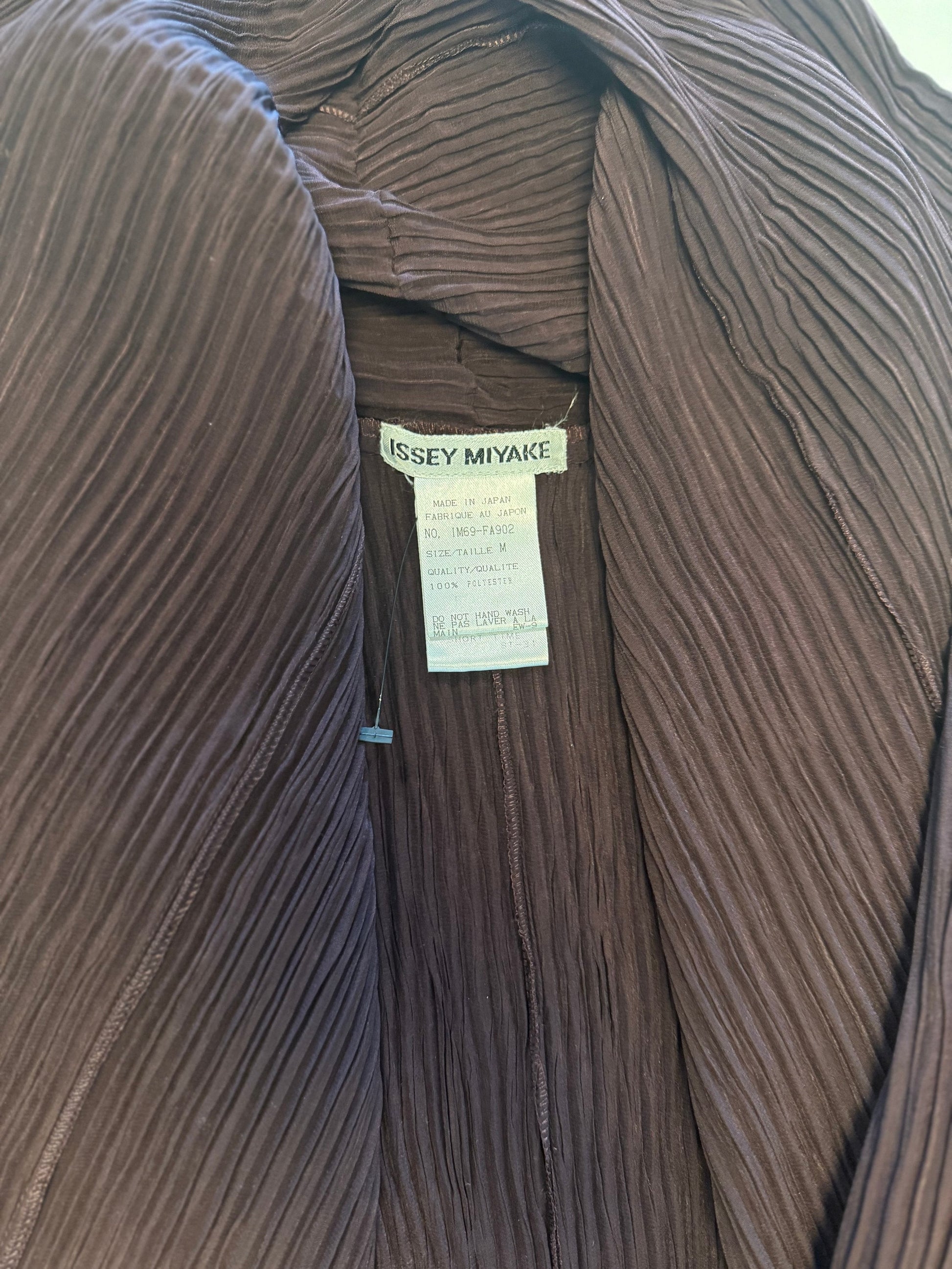 1996 Brown Issey Miyake Pleated Duster