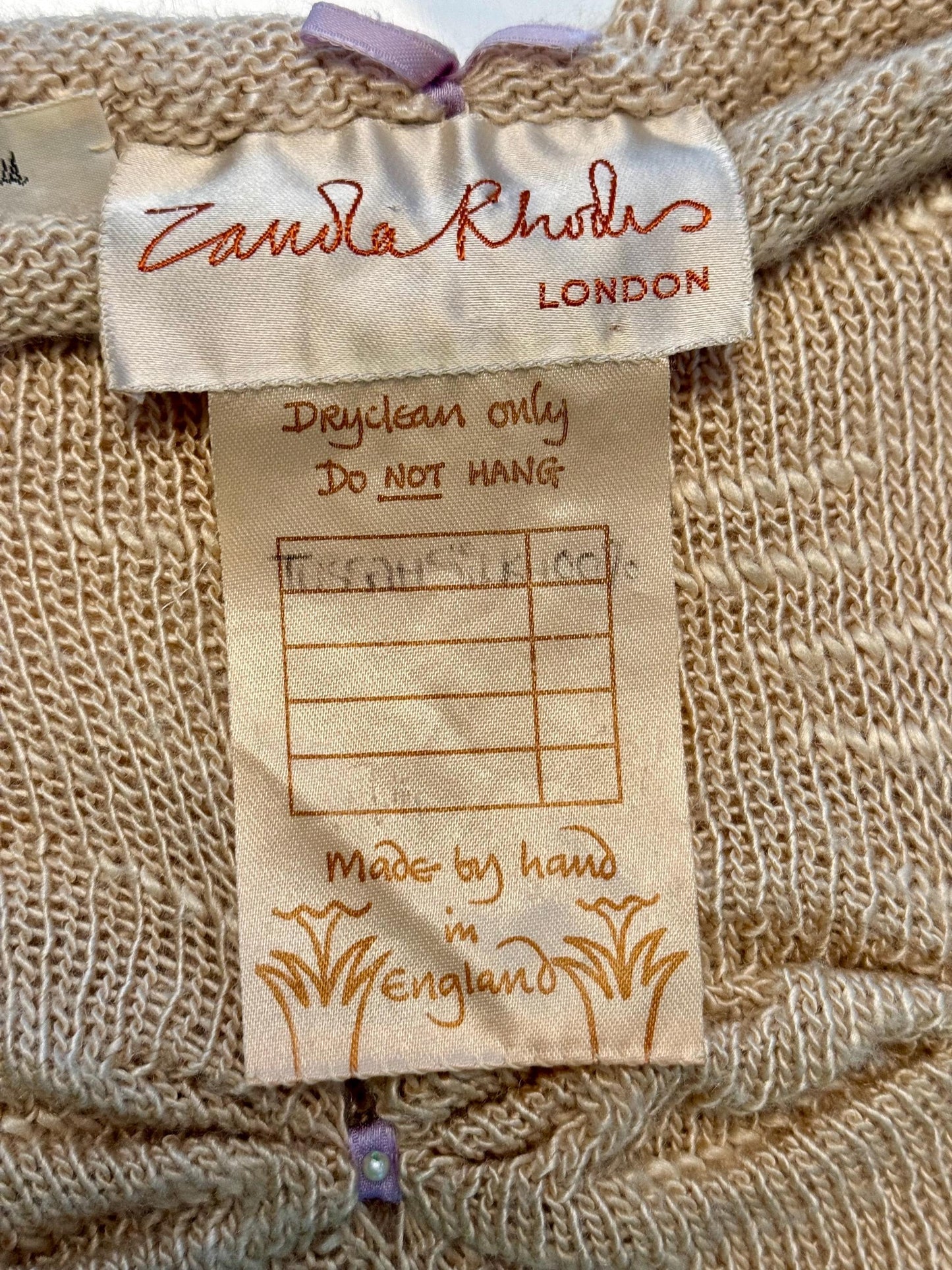 Vintage Zandra Rhodes Rare Silk Hand Crochet Sweater Top