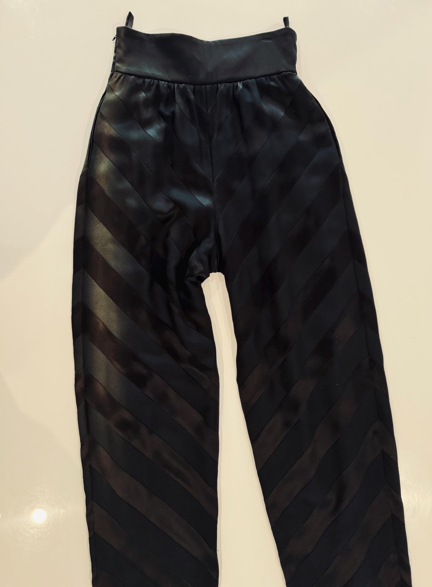 90s Silk Valentino Silk Patchwork High Waisted Trousers