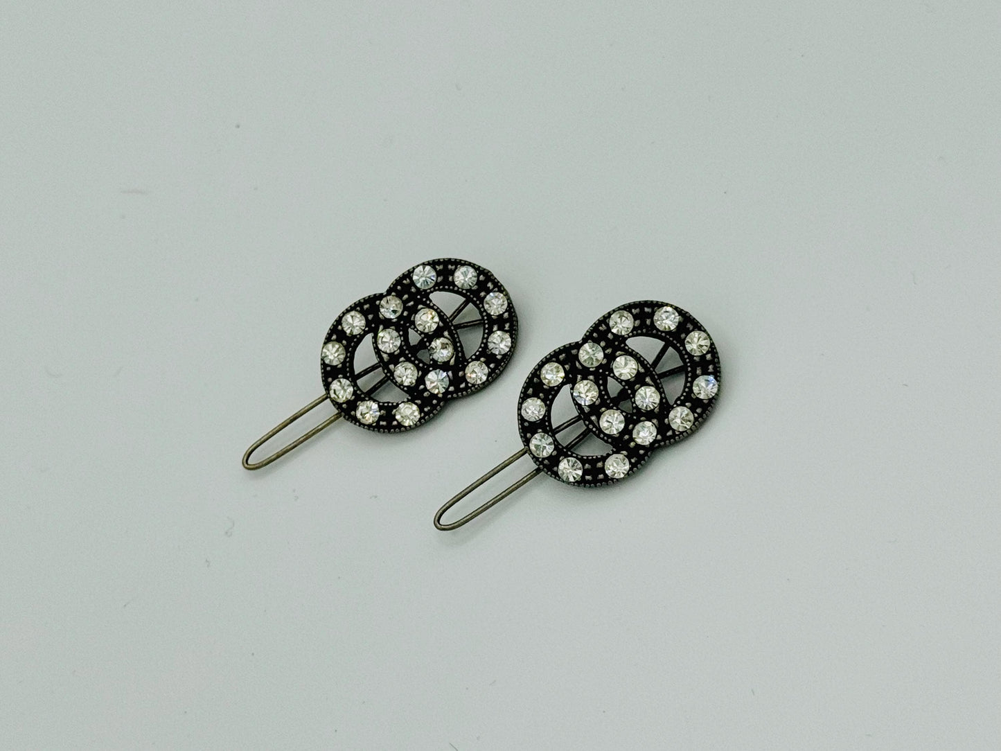 Vintage Rhinestone Hair Clips Set