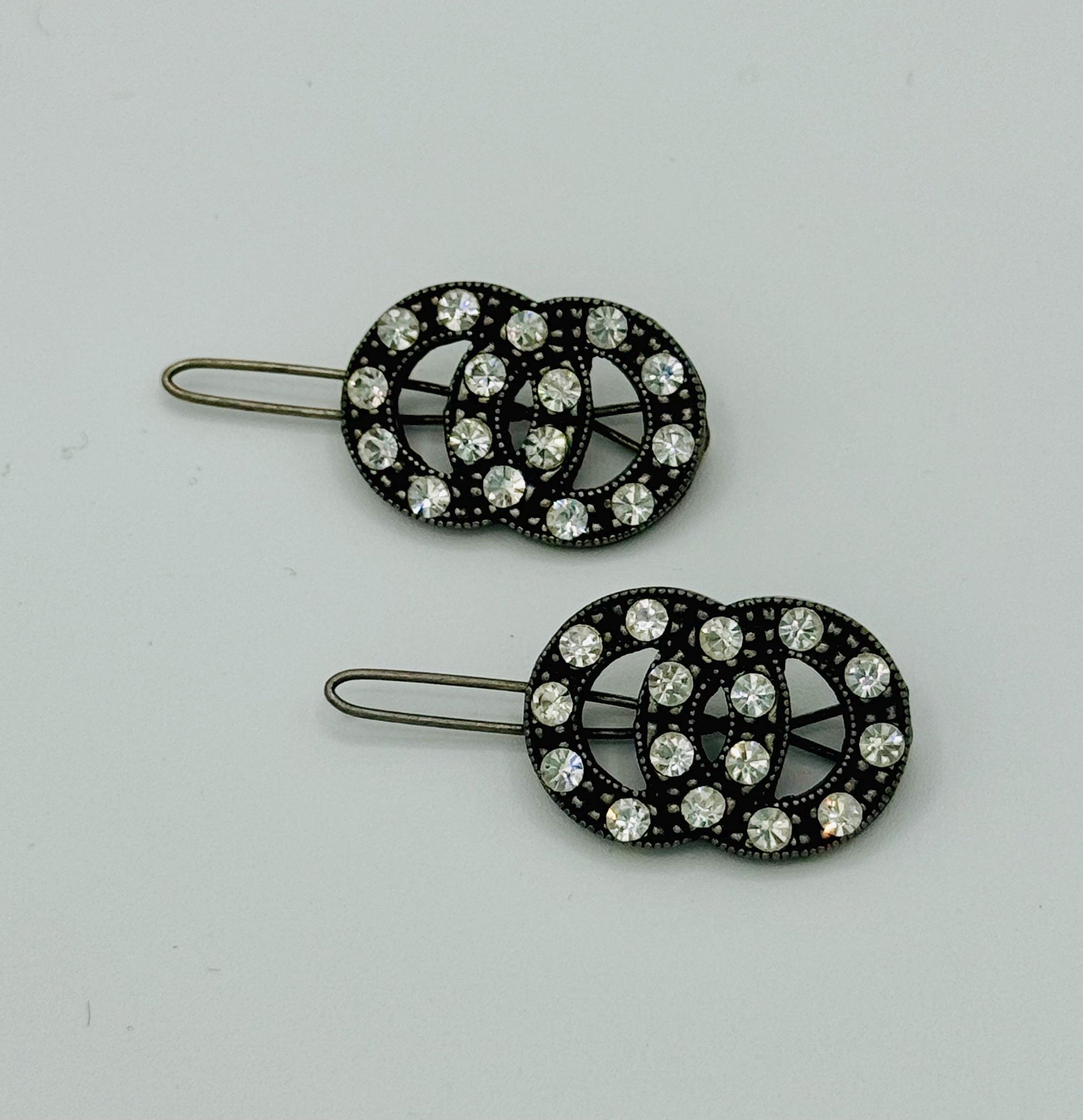 Vintage Rhinestone Hair Clips Set