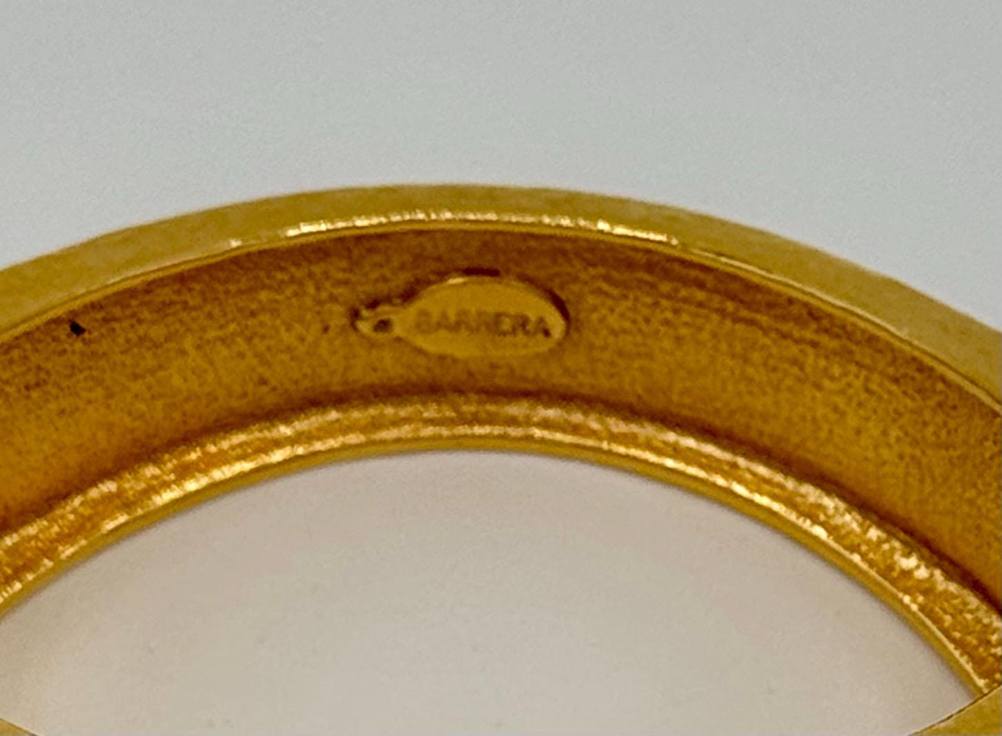 Vintage Gold Plated Cabochon Gripoix Barrera Hinged Cuffed