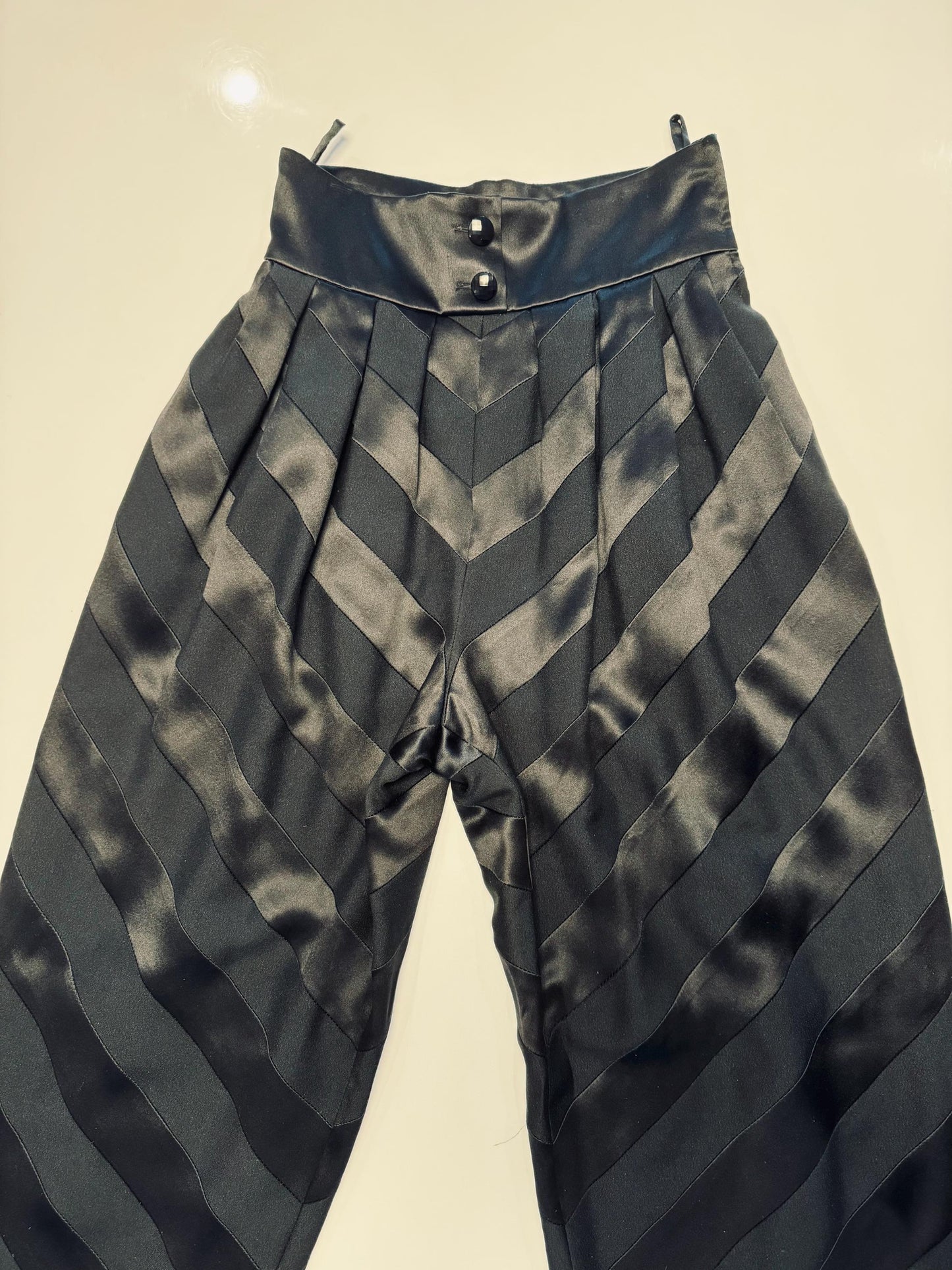 90s Silk Valentino Silk Patchwork High Waisted Trousers