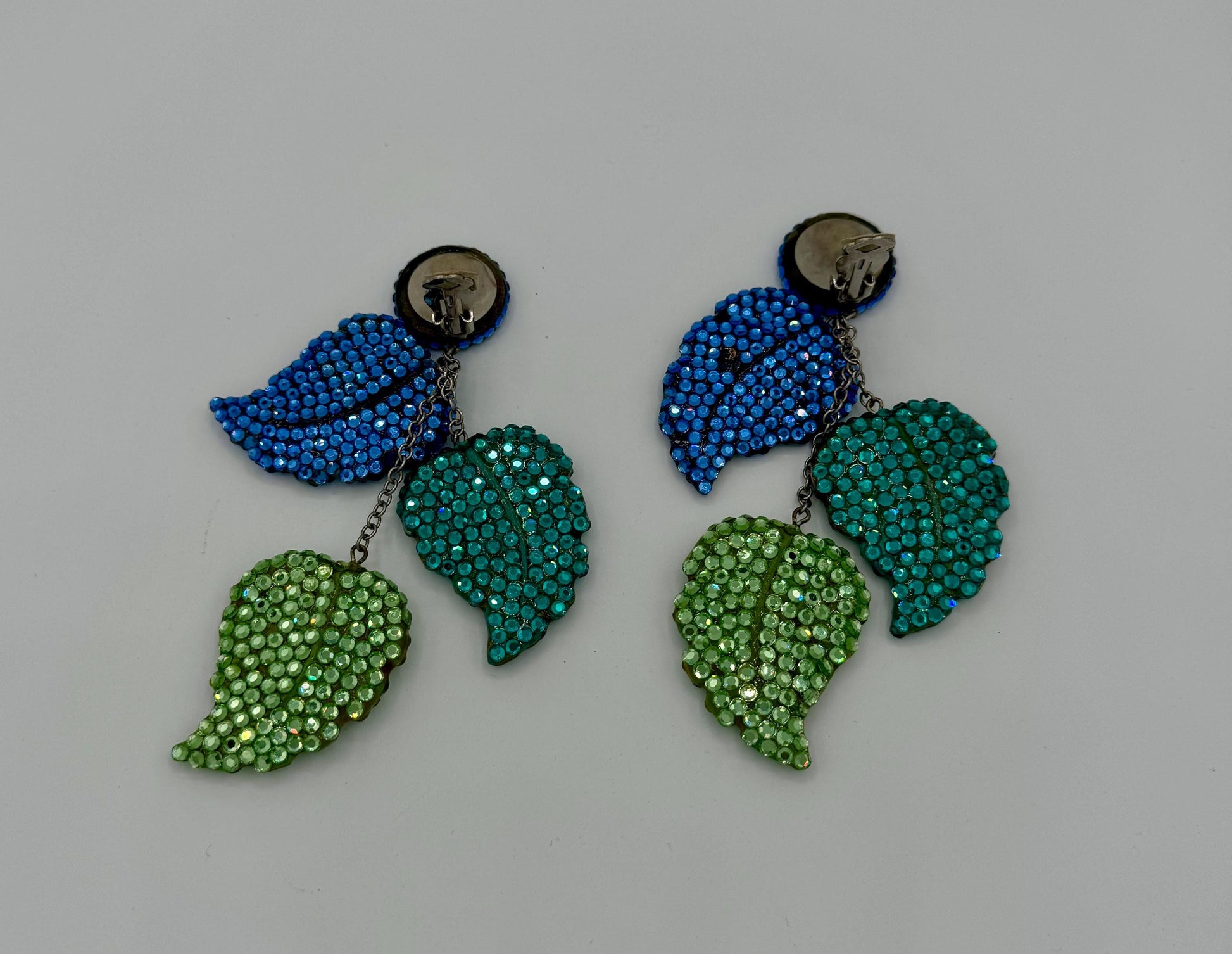 Rare Massive 5" Vintage Richard KERR Embellished Statement Earrings