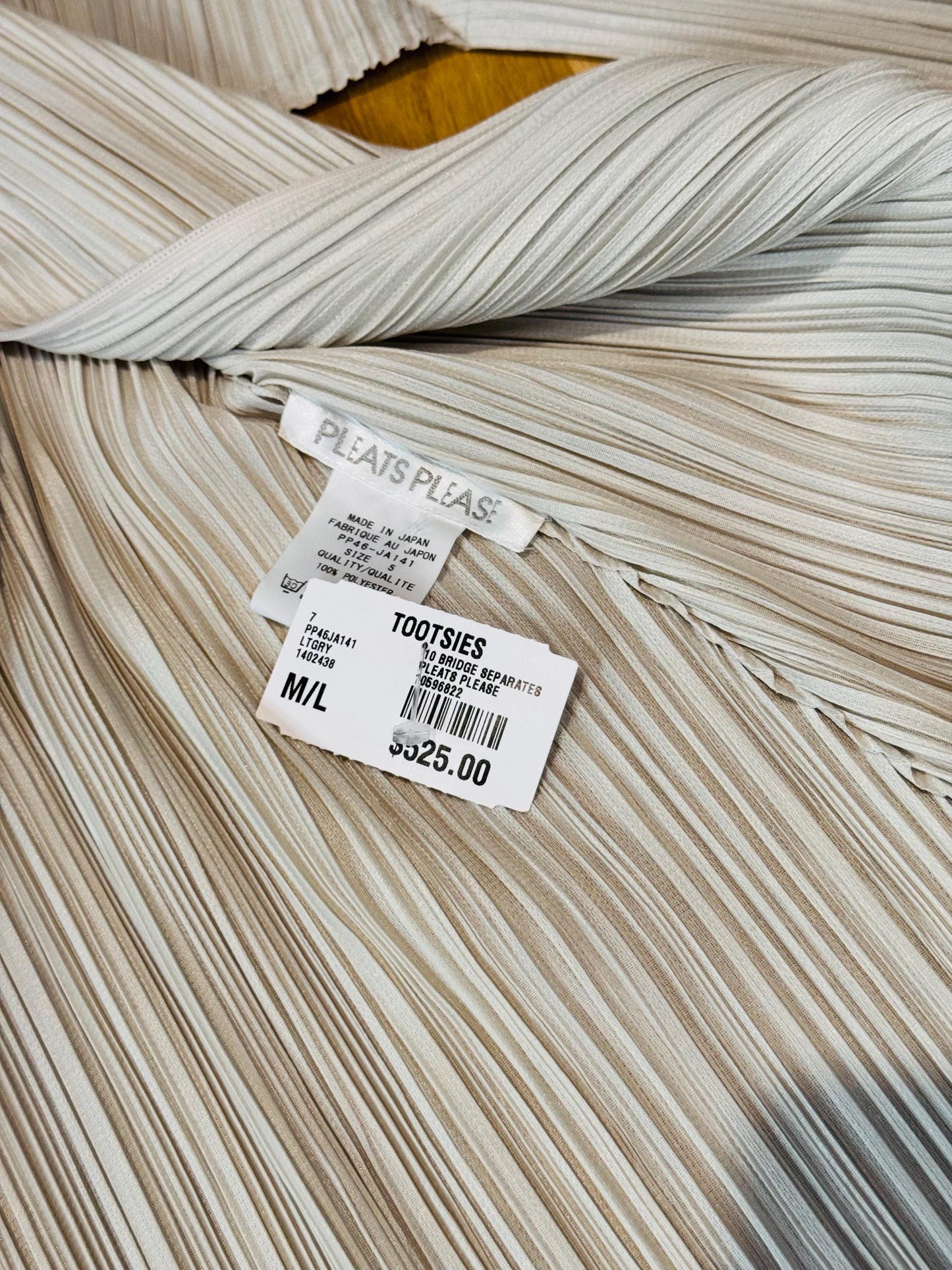 Pleats Please Light Gray Pleated Tunic NWT