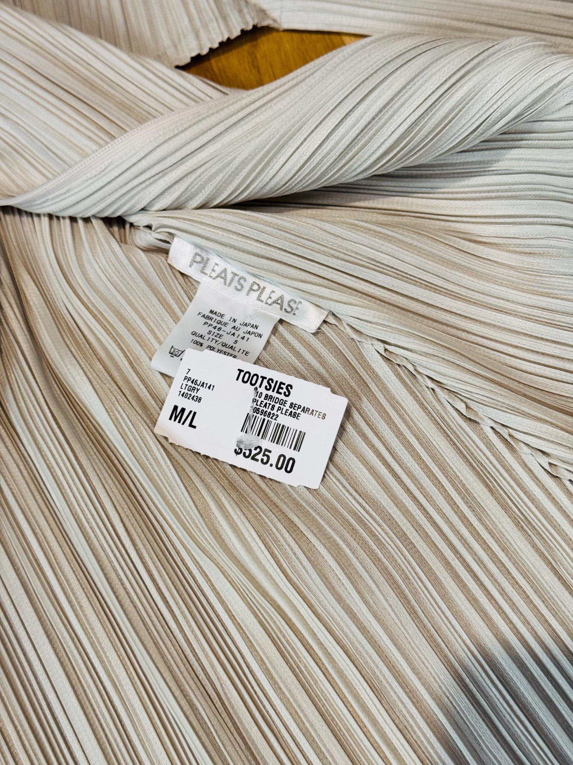 Pleats Please Light Gray Pleated Tunic NWT