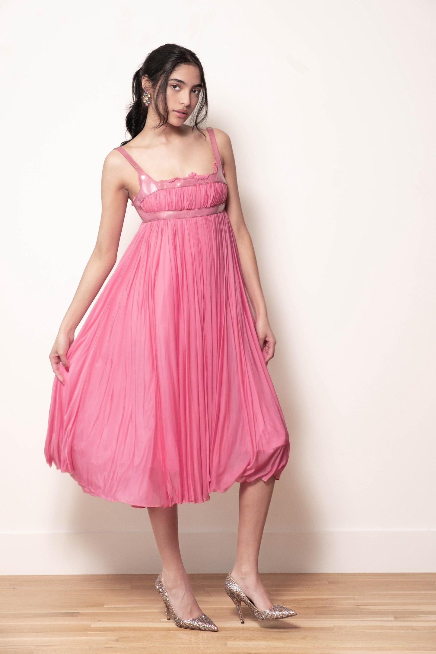 NWT Alexander McQueen 2004 Pink Harness Babydoll Dress