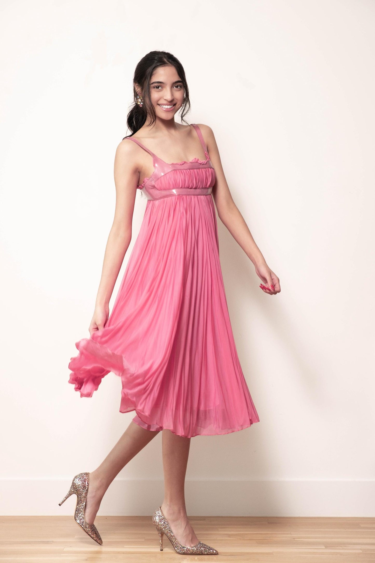 NWT Alexander McQueen 2004 Pink Harness Babydoll Dress