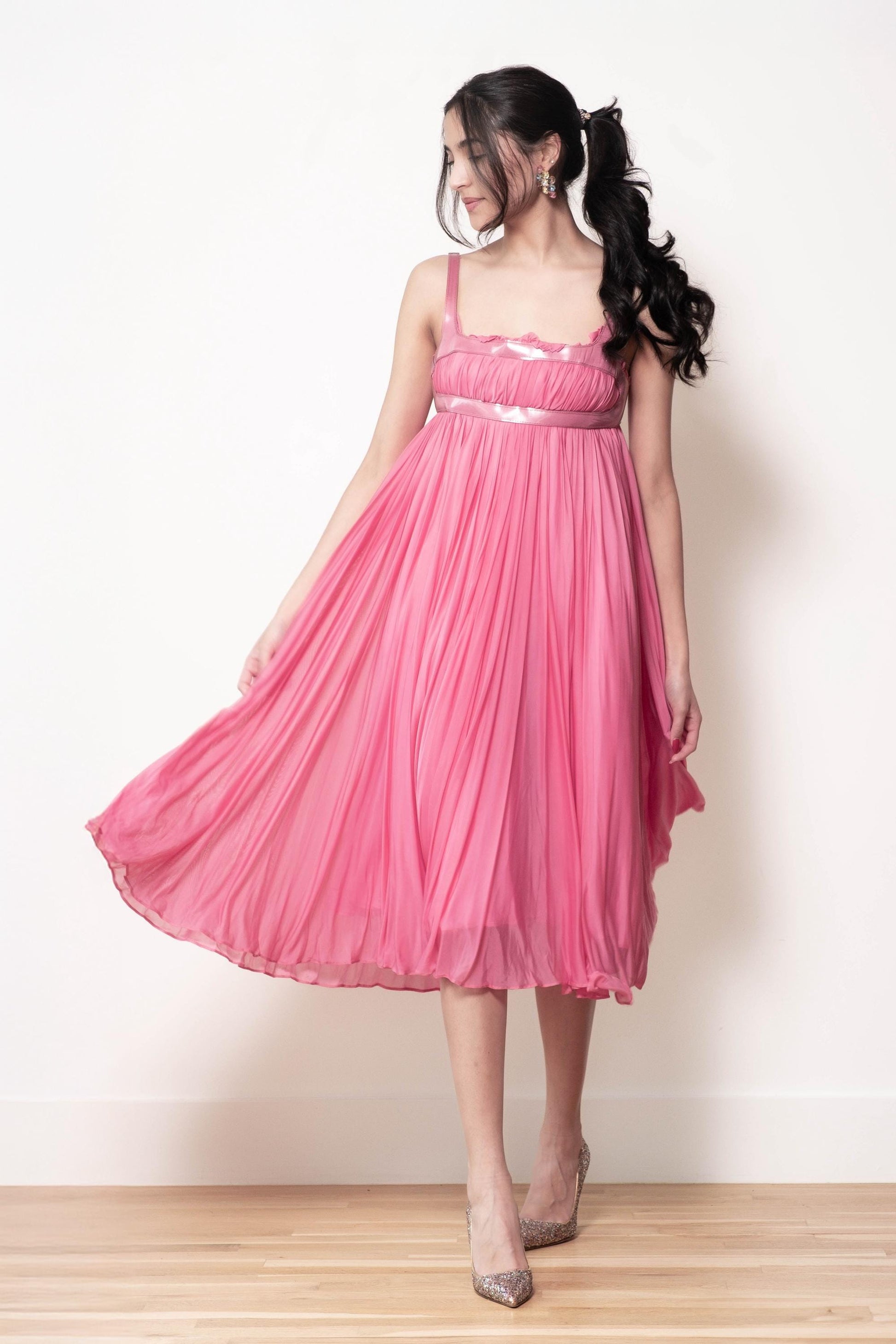 NWT Alexander McQueen 2004 Pink Harness Babydoll Dress