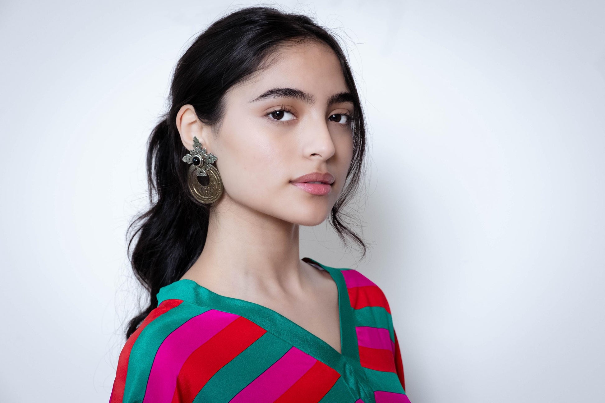 80s One of a Kind Hand Made Statement Cabochon Clip On Earrings