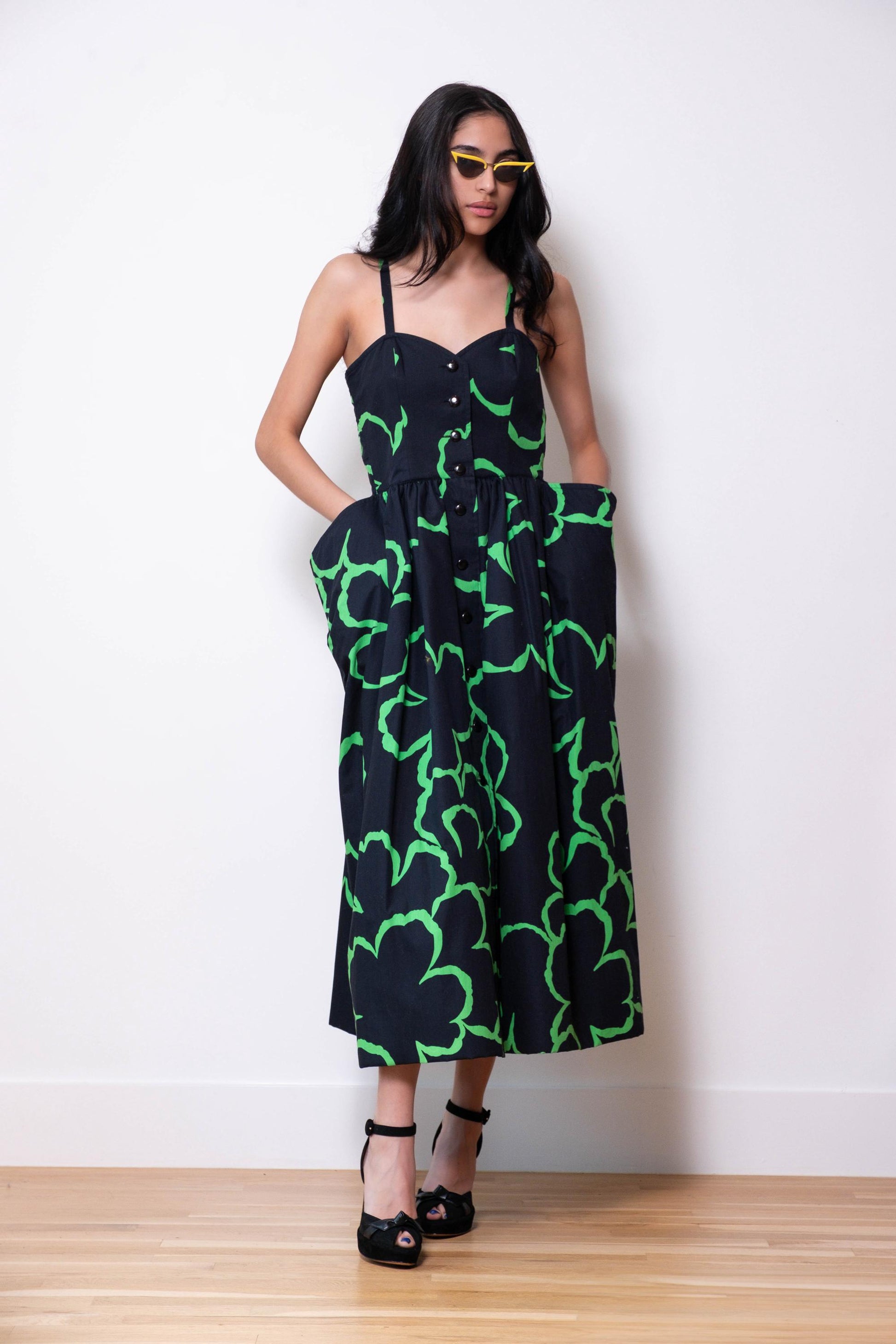 Vintage Guy LAROCHE Novelty Cotton Sculptural Boned Dress