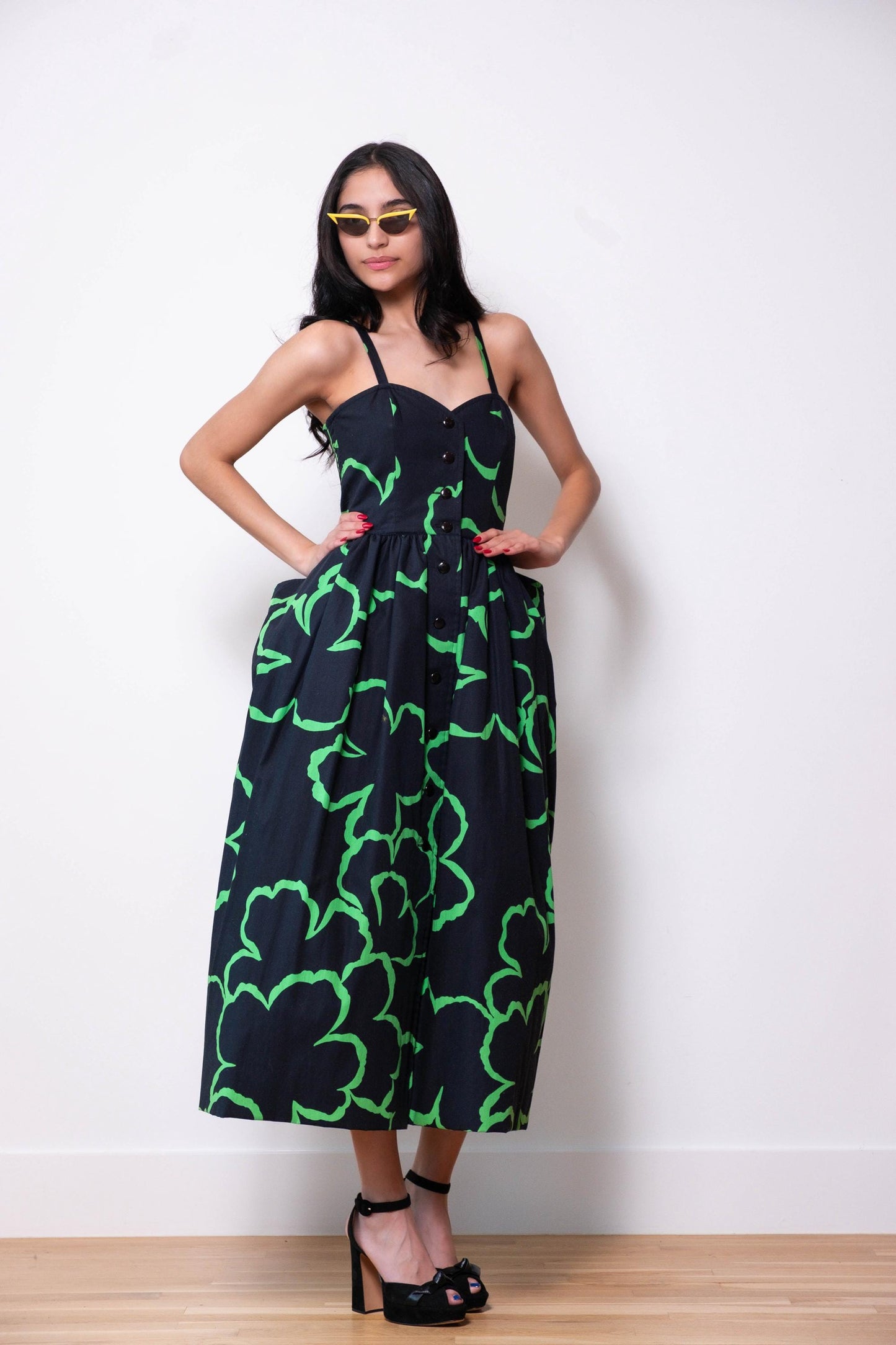 Vintage Guy LAROCHE Novelty Cotton Sculptural Boned Dress