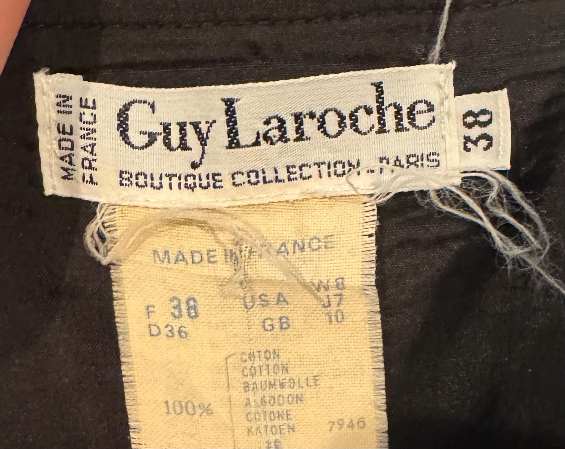 Vintage Guy LAROCHE Novelty Cotton Sculptural Boned Dress