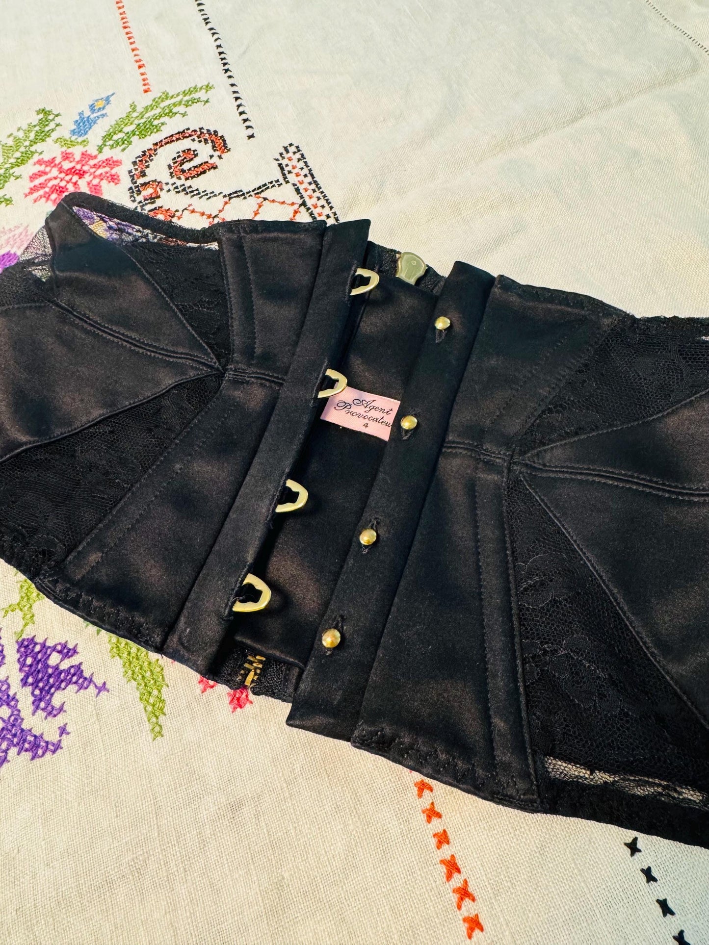 Agent Provocateur Silk Lace Boned Waist Waspie Corset