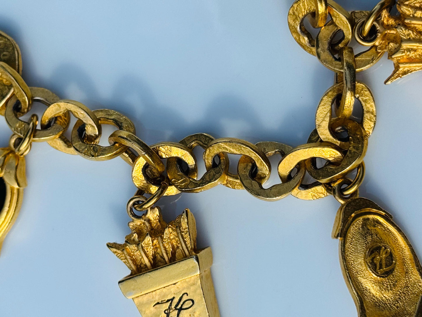 90s Karl Lagerfeld Gold Charm Bracelet