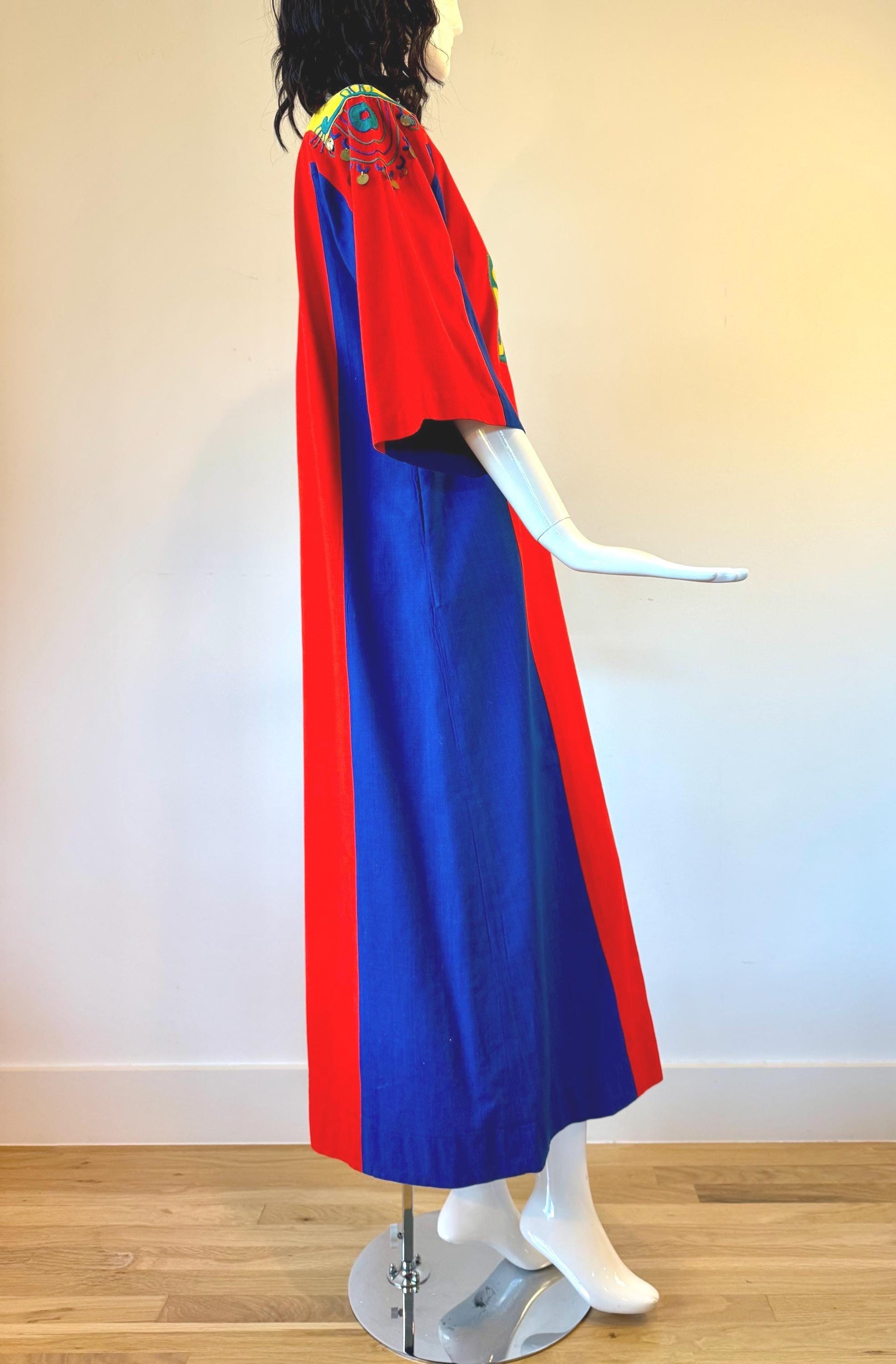 70s JOSEFA Bright Color Cotton Caftan