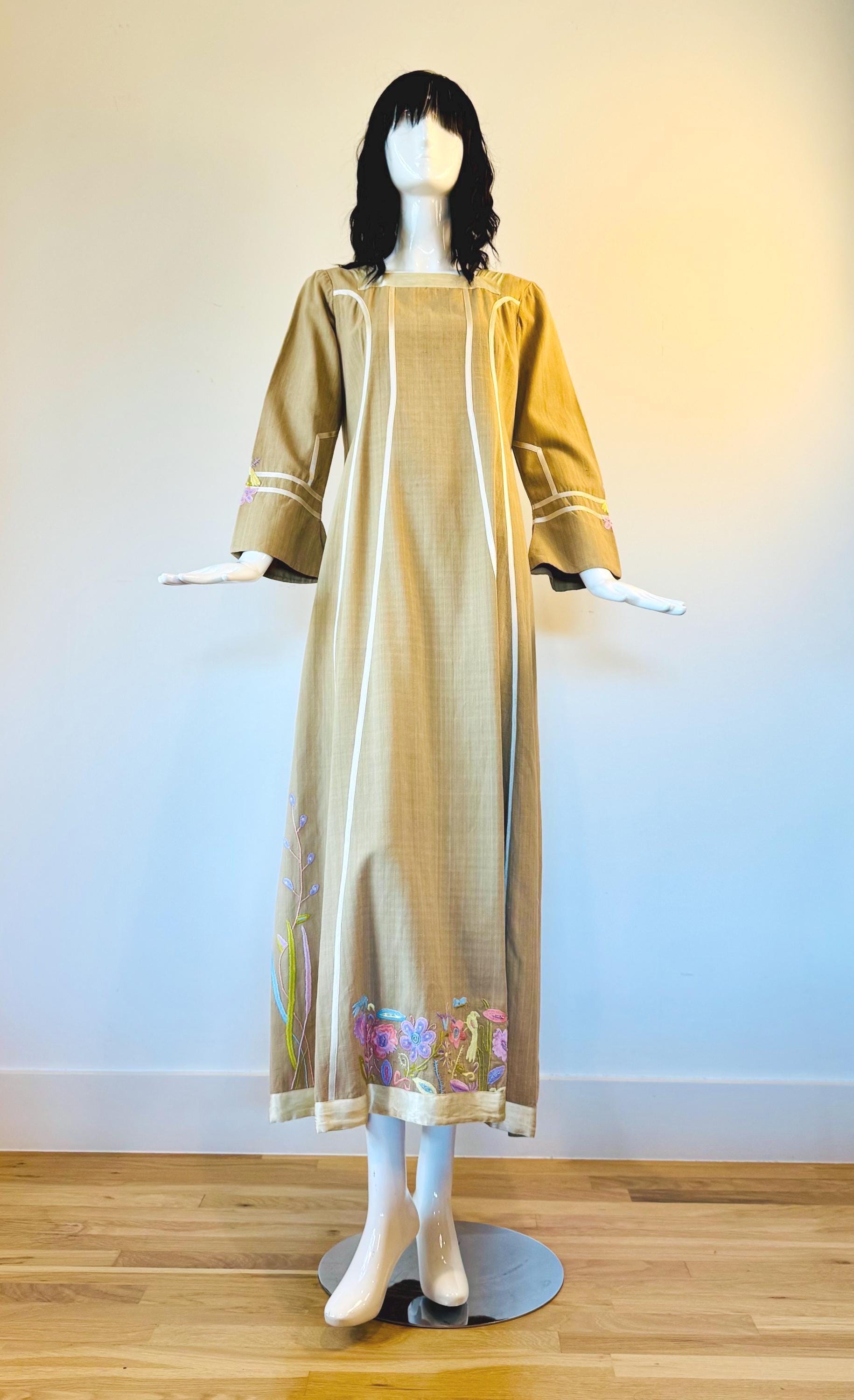 60s/70s JOSEFA Cotton Bell Shaped Caftan Dress