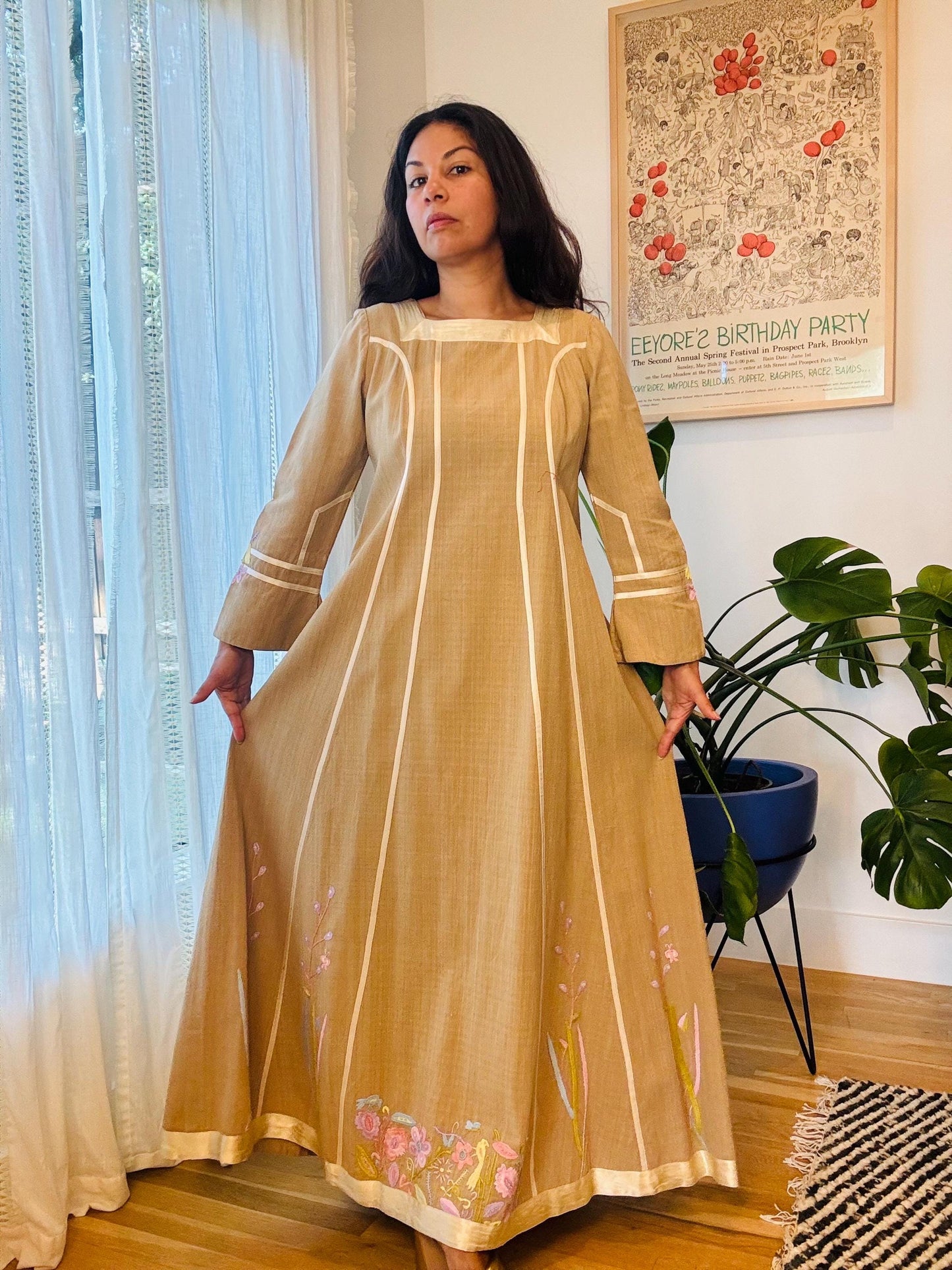 60s/70s JOSEFA Cotton Bell Shaped Caftan Dress