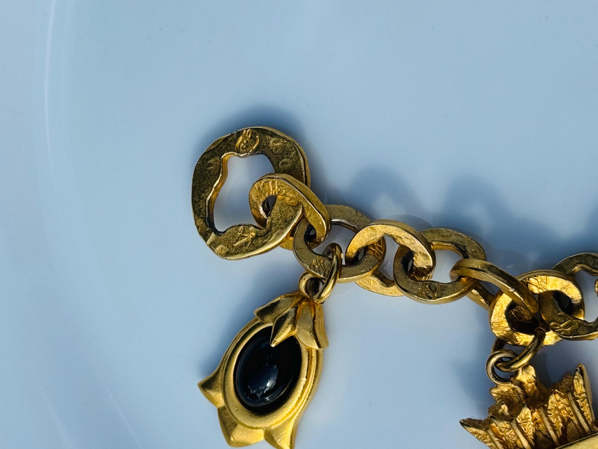 90s Karl Lagerfeld Gold Charm Bracelet