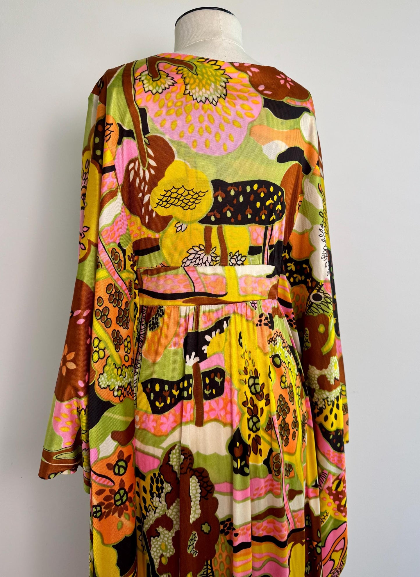 60s Rare Psychedelic Print Cocoon Caftan
