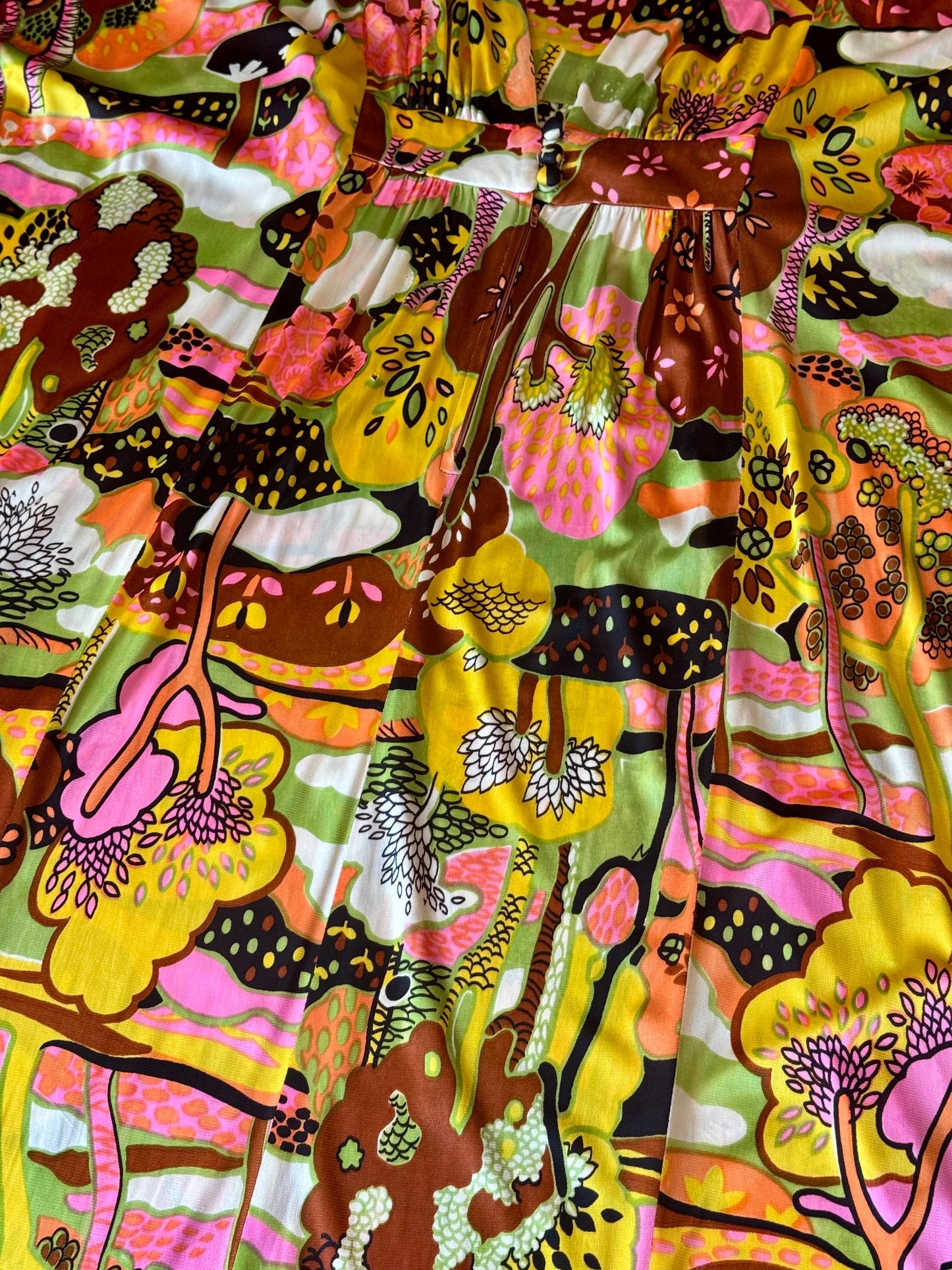60s Rare Psychedelic Print Cocoon Caftan