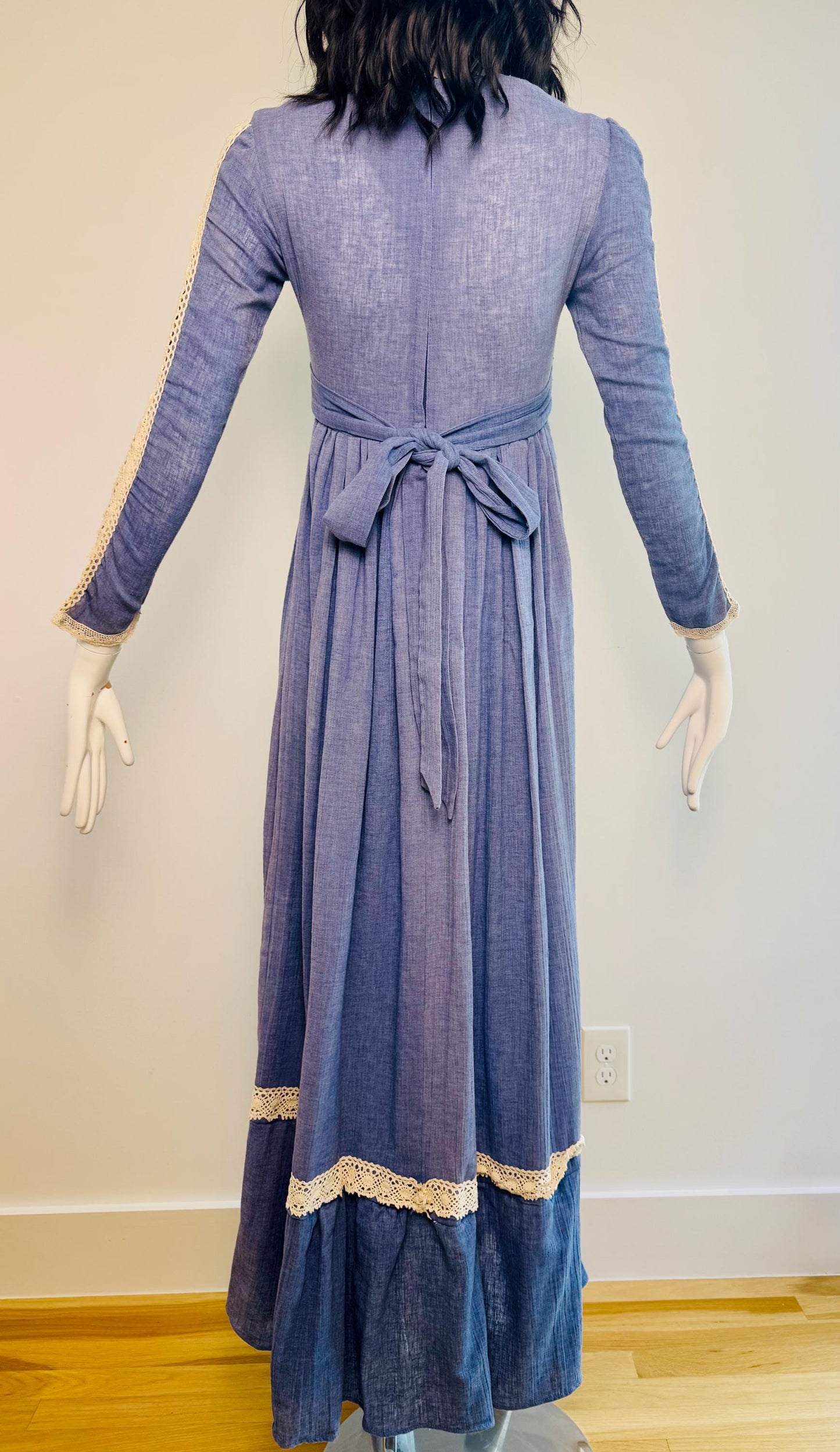 Gunne Sax Blue Prairie Maxi Dress