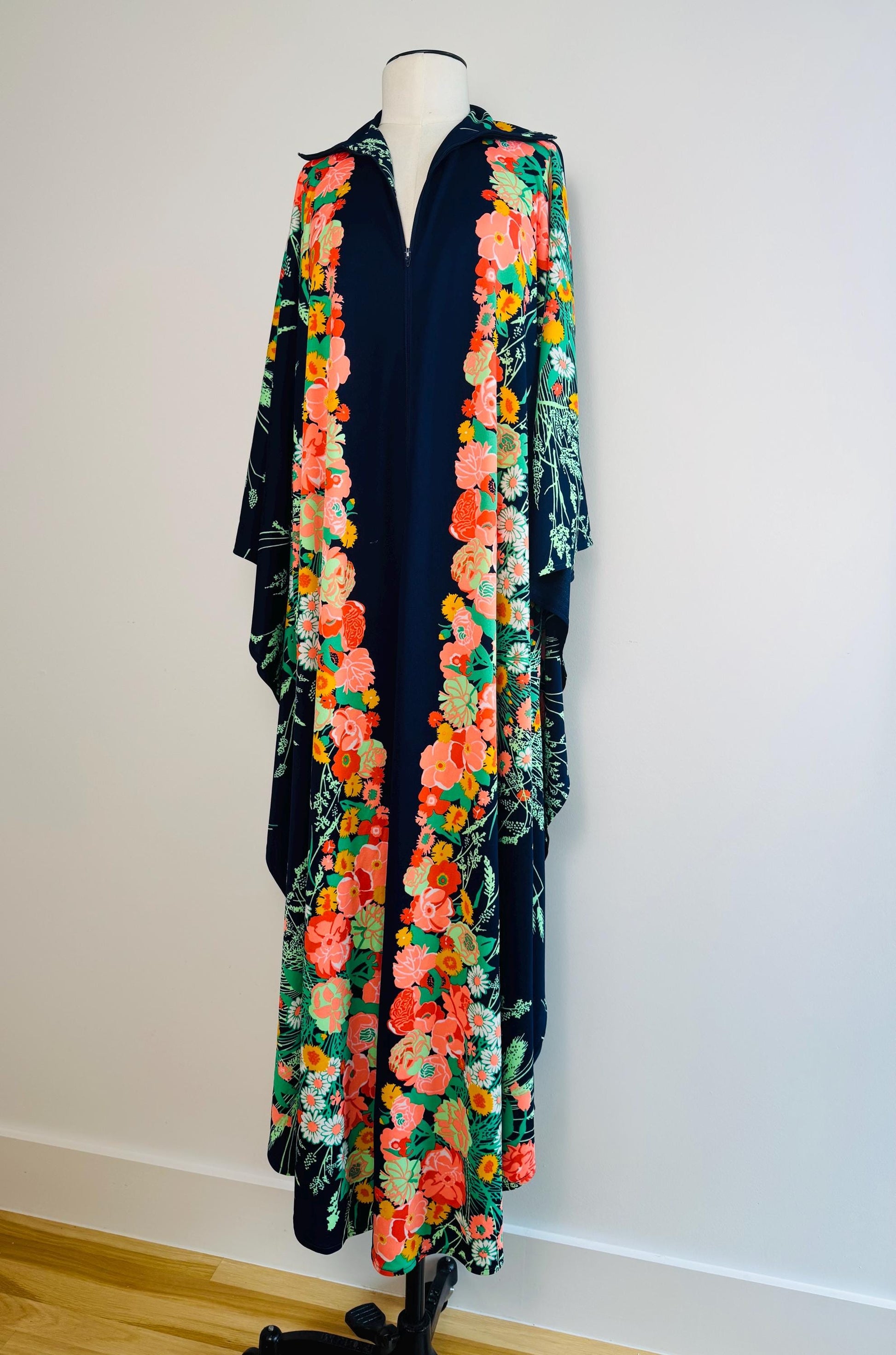 Late 60s Floral Print Caftan Muumuu