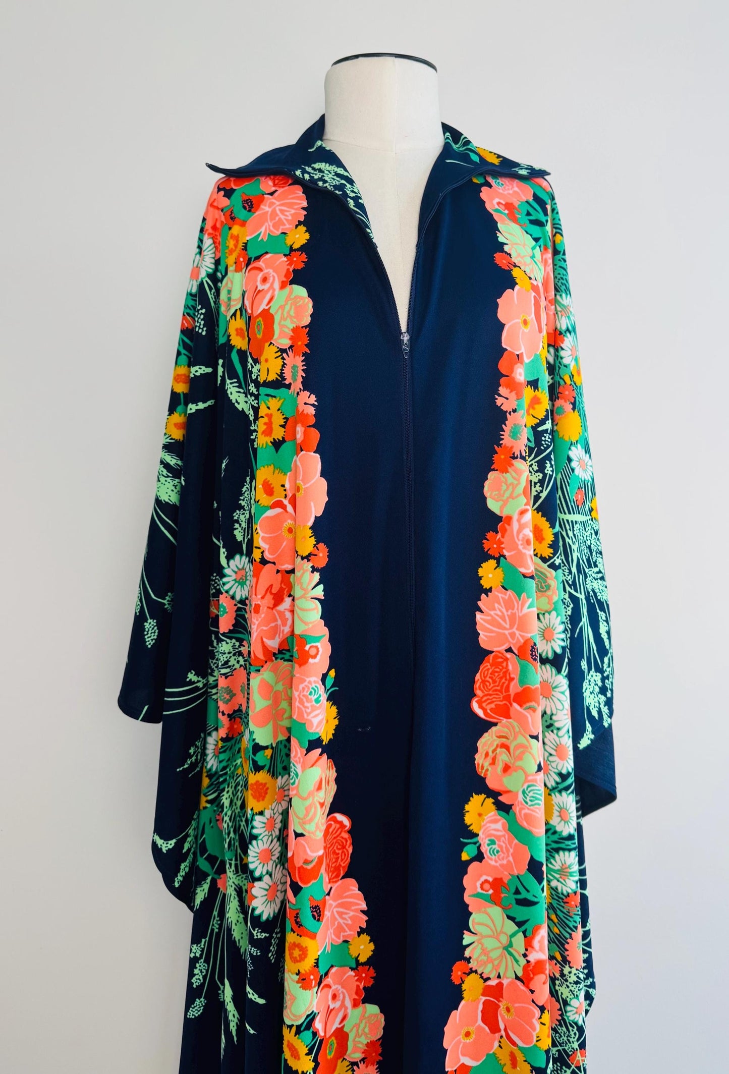 Late 60s Floral Print Caftan Muumuu