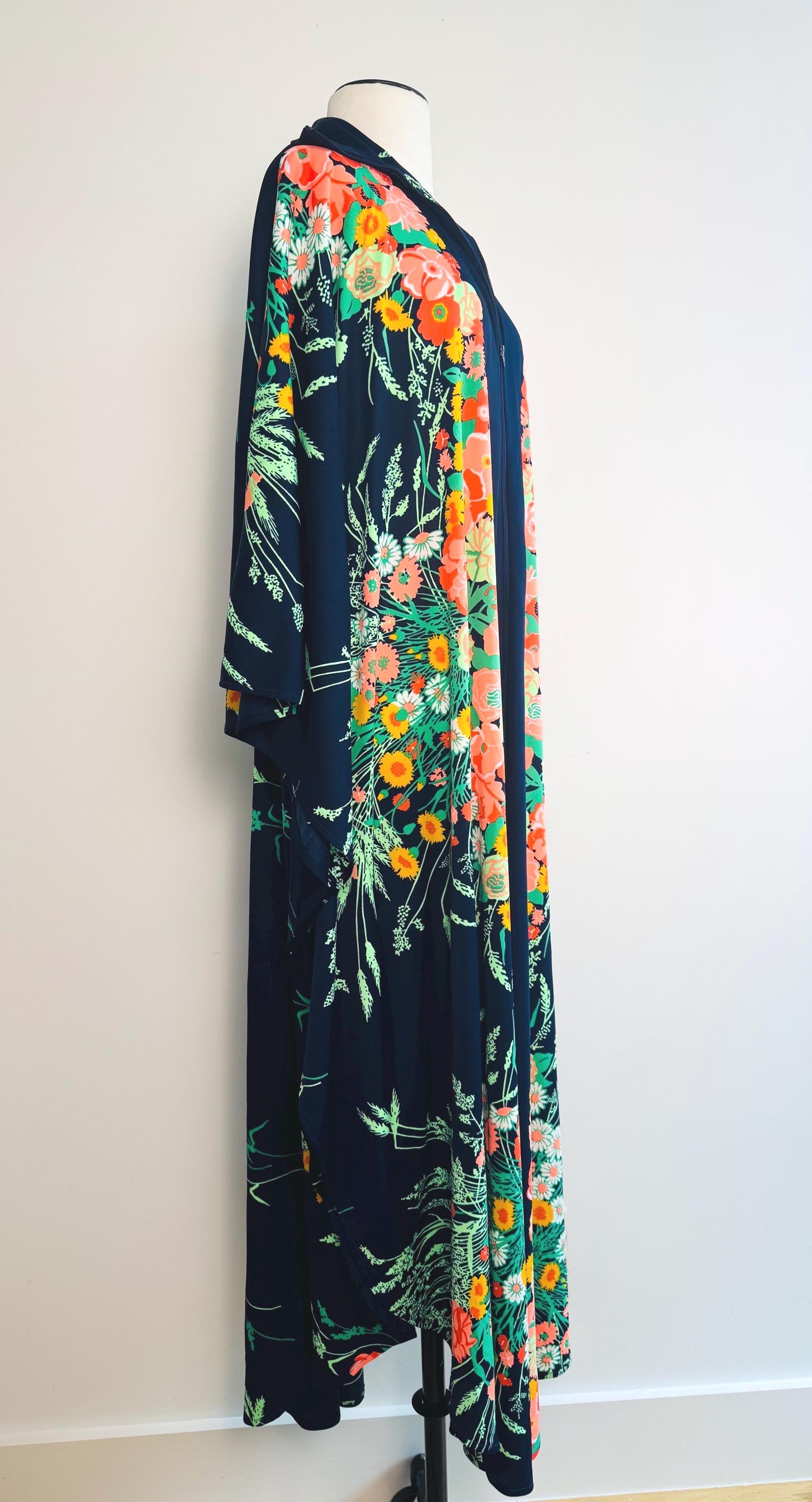 Late 60s Floral Print Caftan Muumuu
