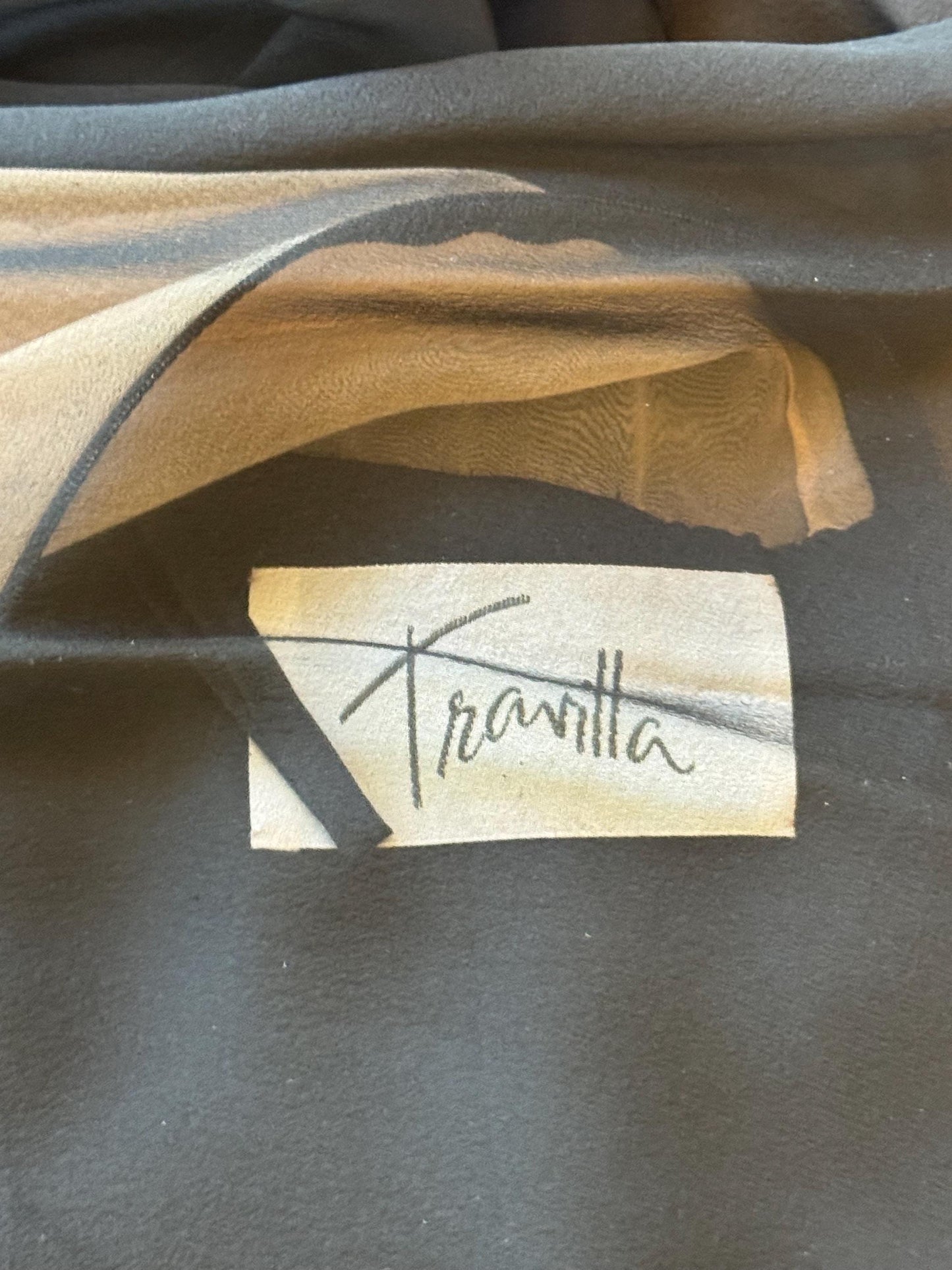 60s Travilla Black Silk Chiffon Cocktail Dress