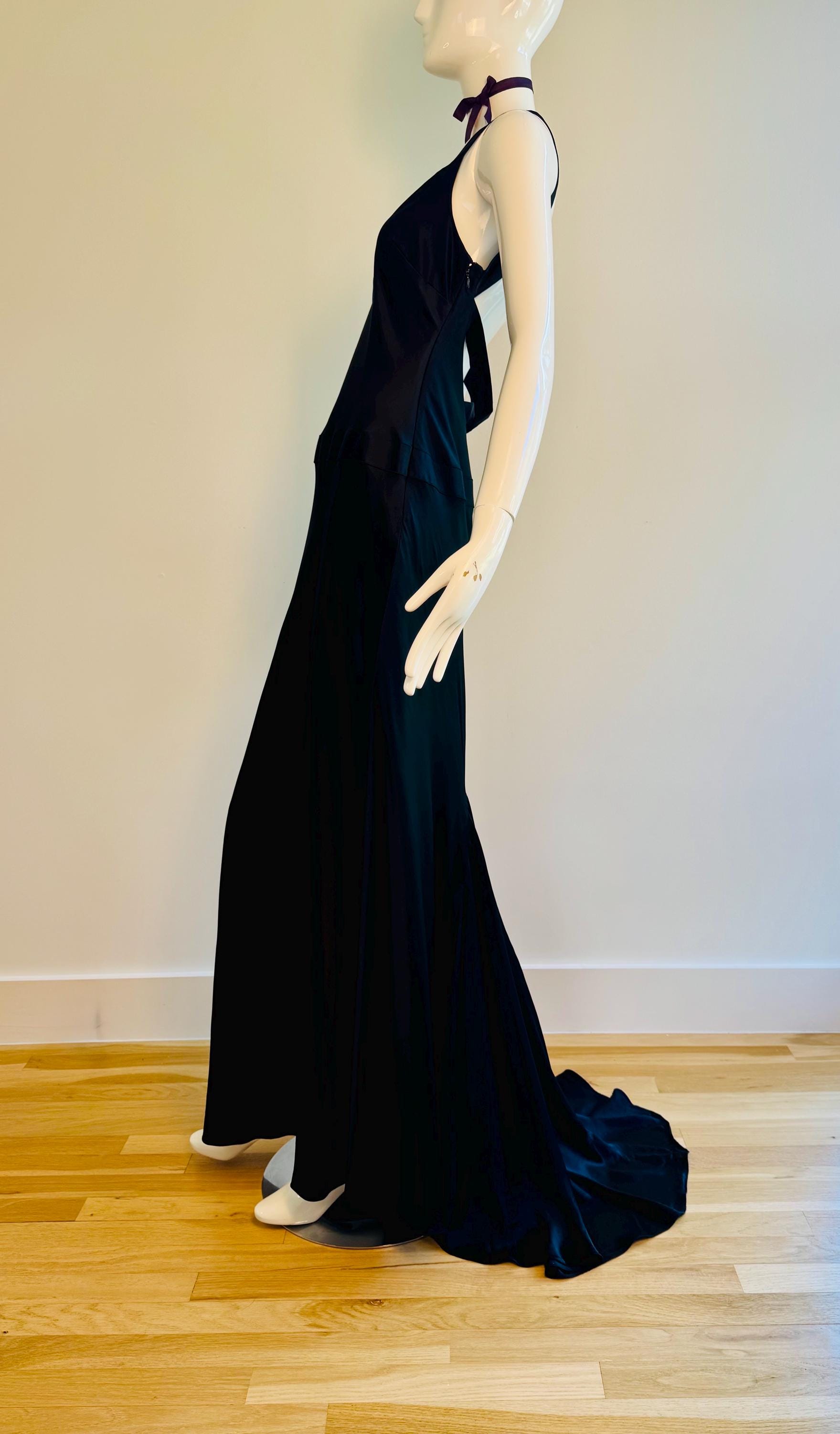 90s Y2K Papell Boutique Silk Gown With a Train