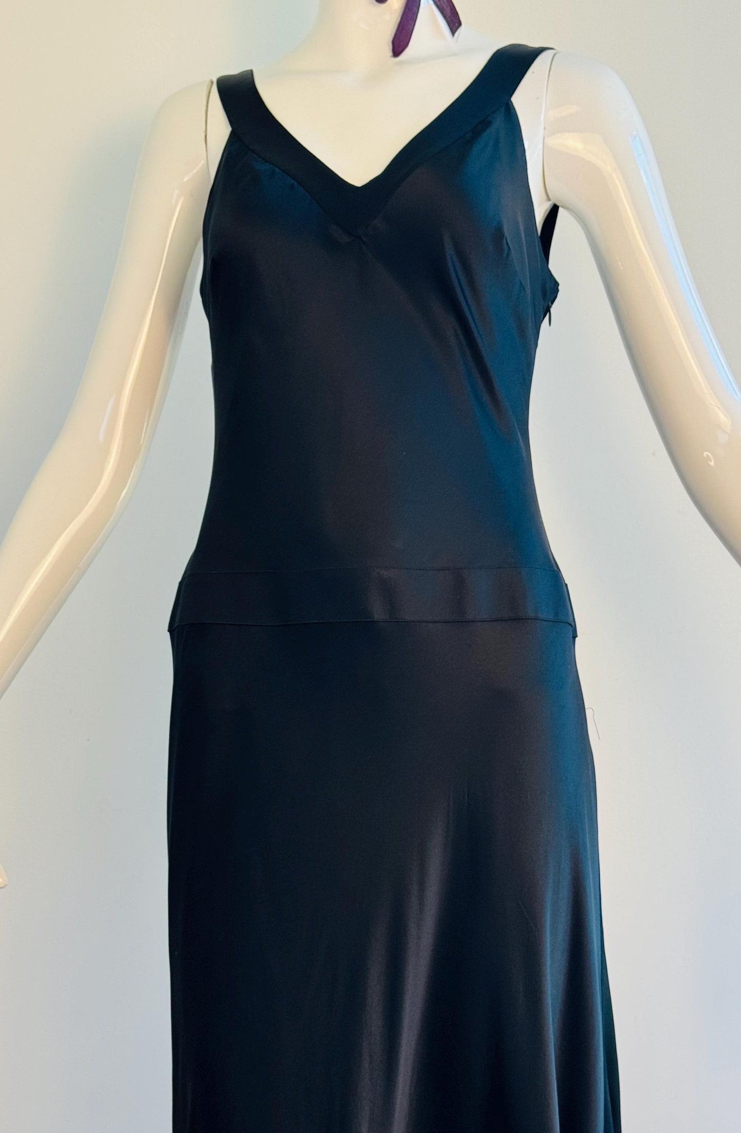 90s Y2K Papell Boutique Silk Gown With a Train