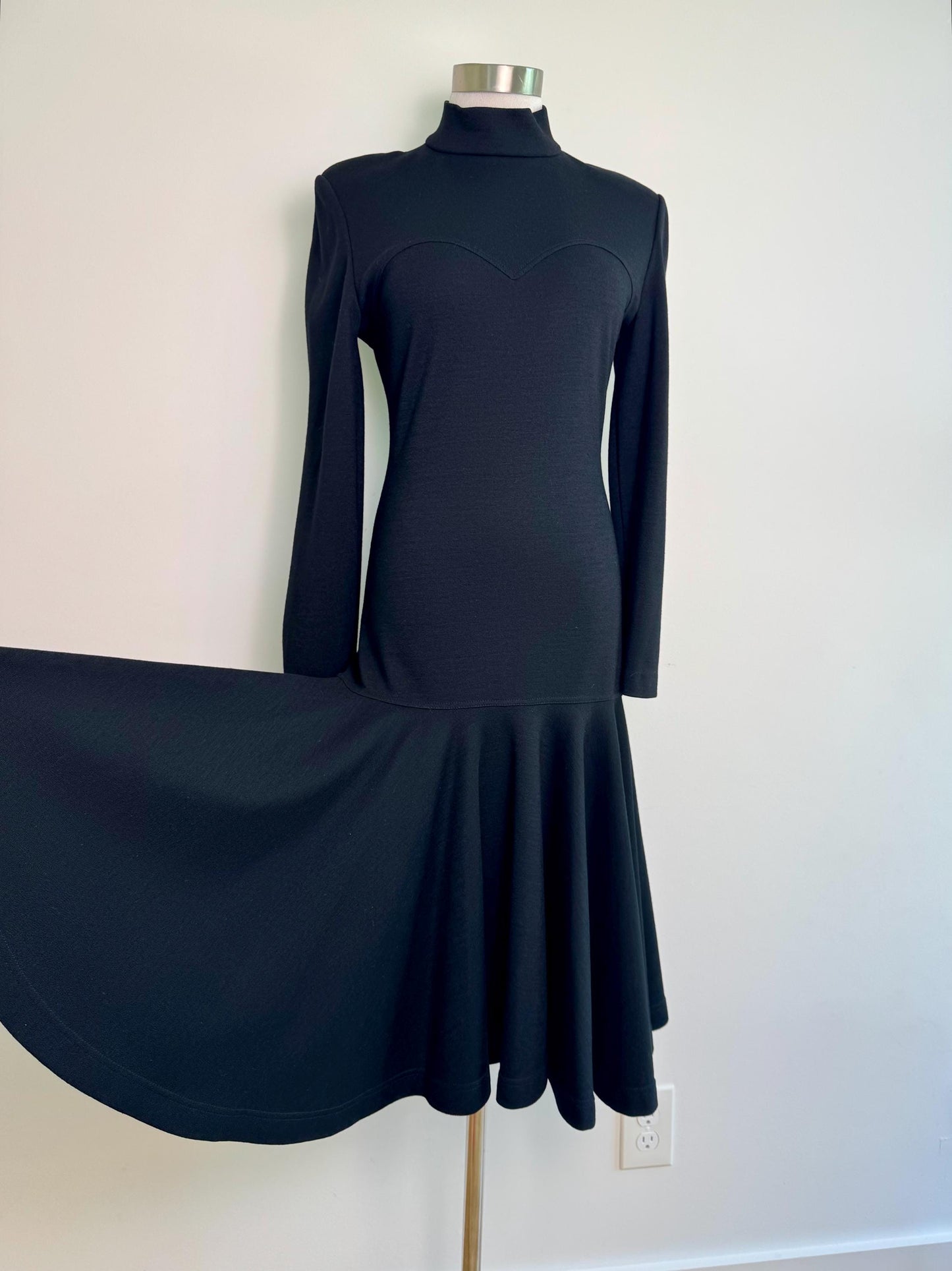 Patrick Kelly Fit and Flare Wool Dress