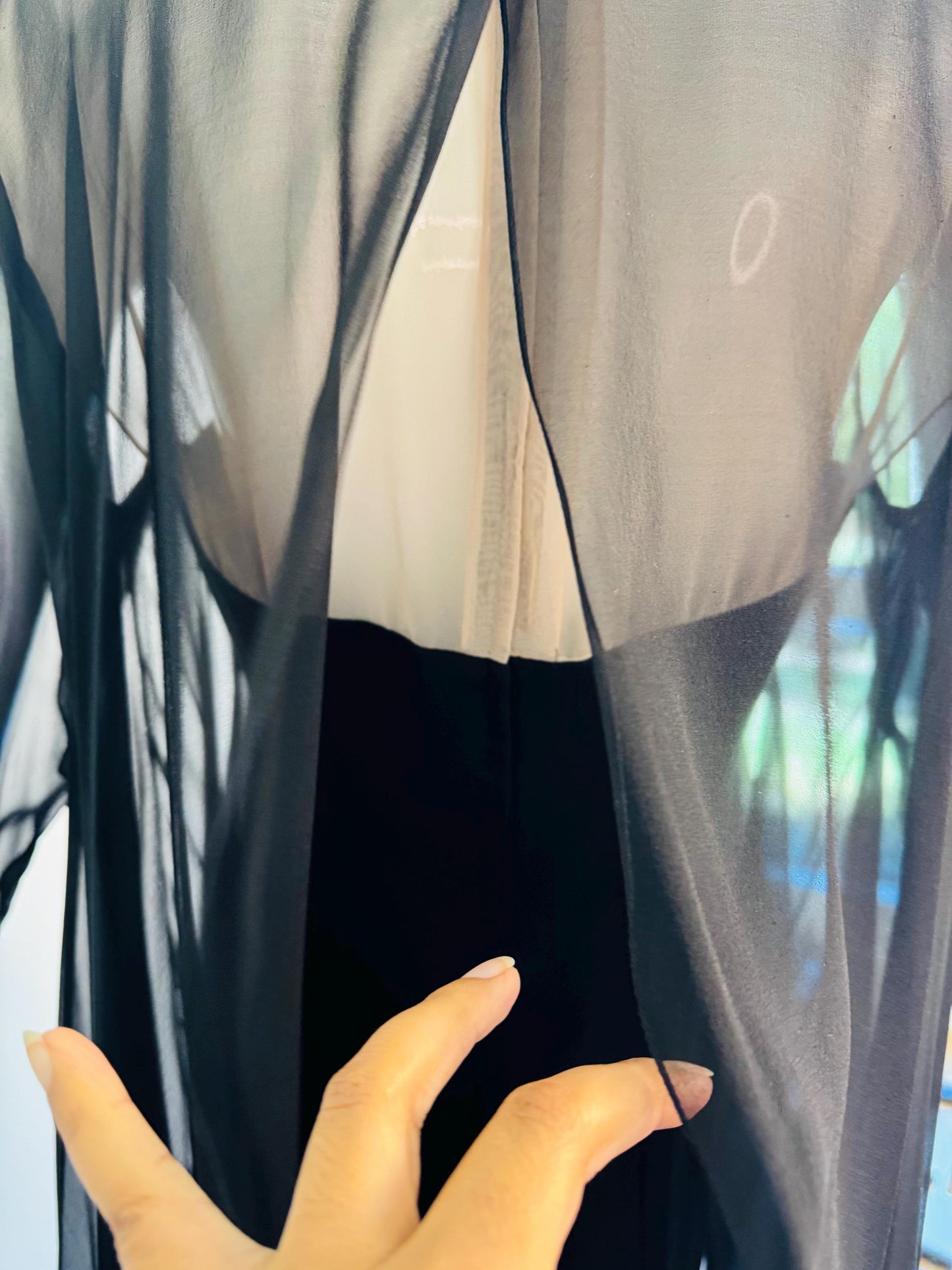 60s Travilla Black Silk Chiffon Cocktail Dress