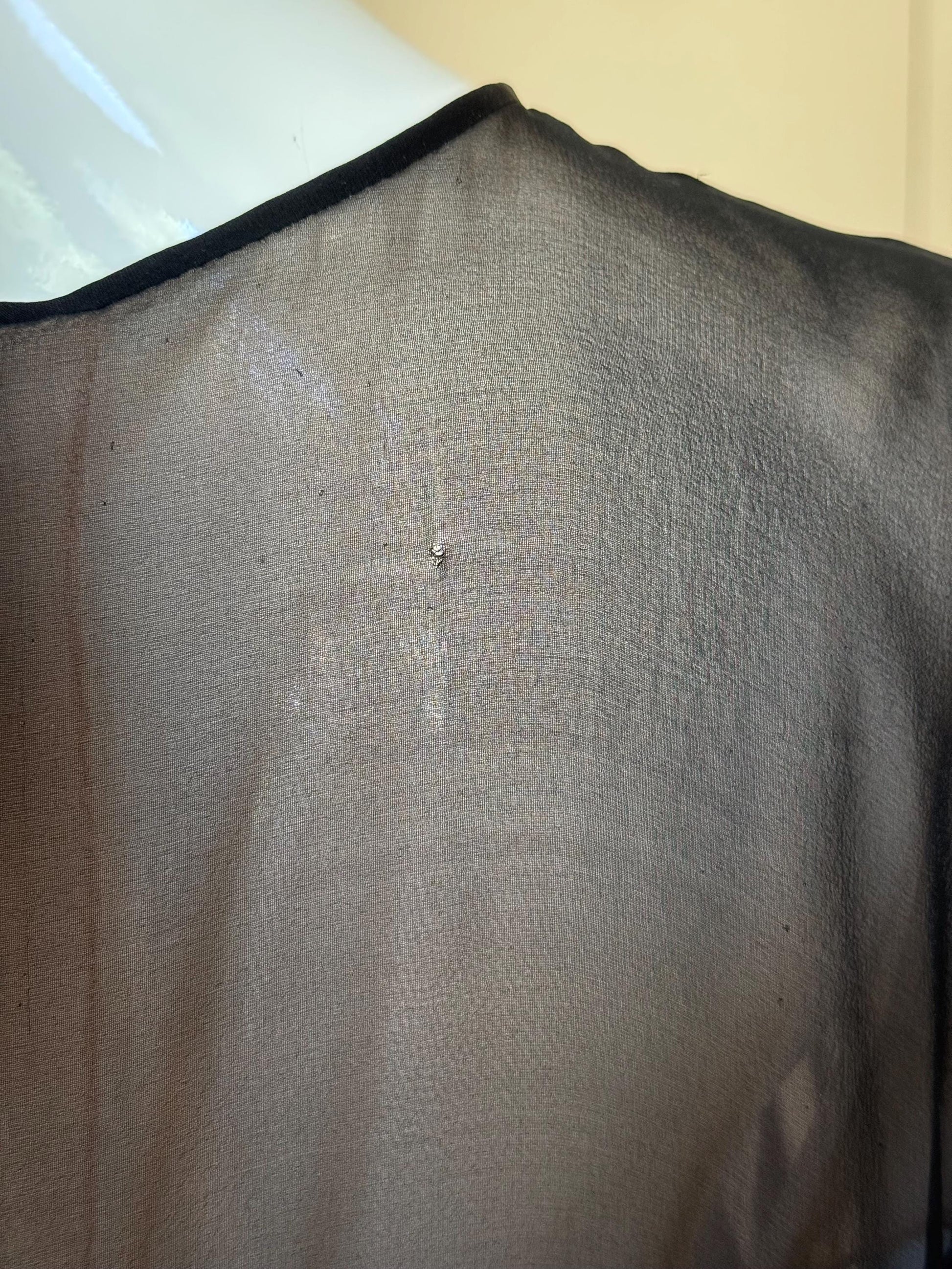 60s Travilla Black Silk Chiffon Cocktail Dress