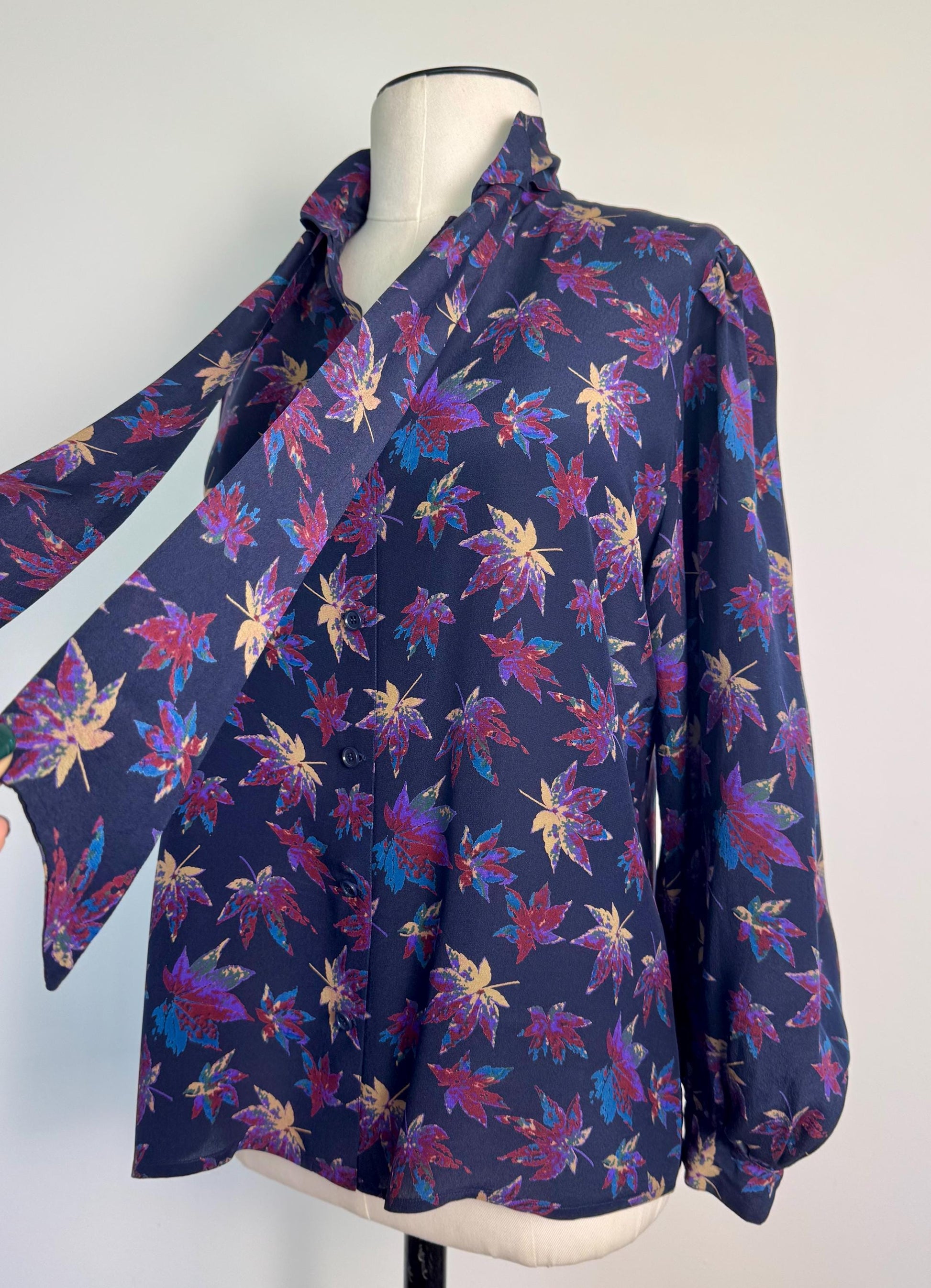 Vintage Ungaro Silk Bow Tie Blouse