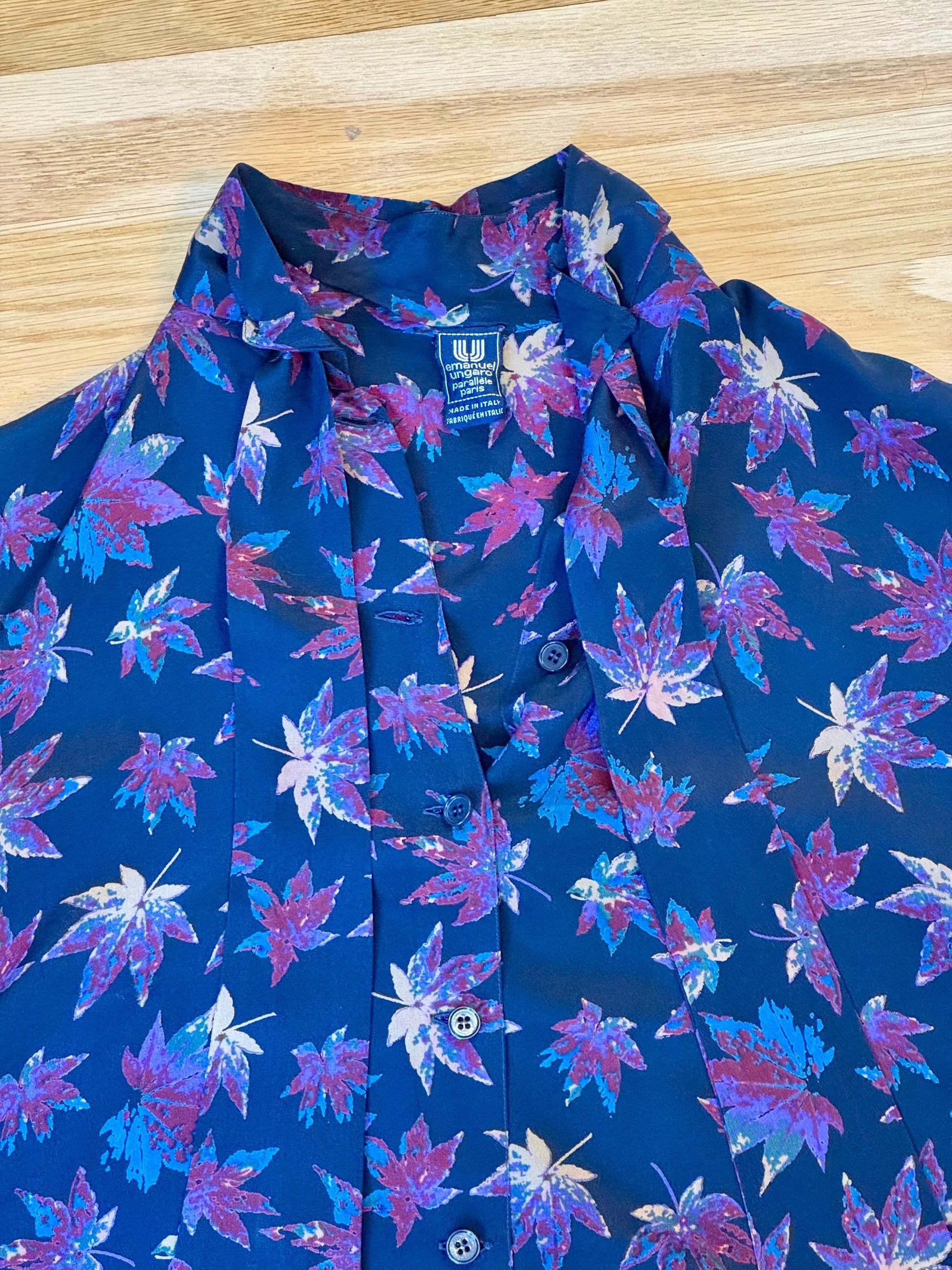 Vintage Ungaro Silk Bow Tie Blouse