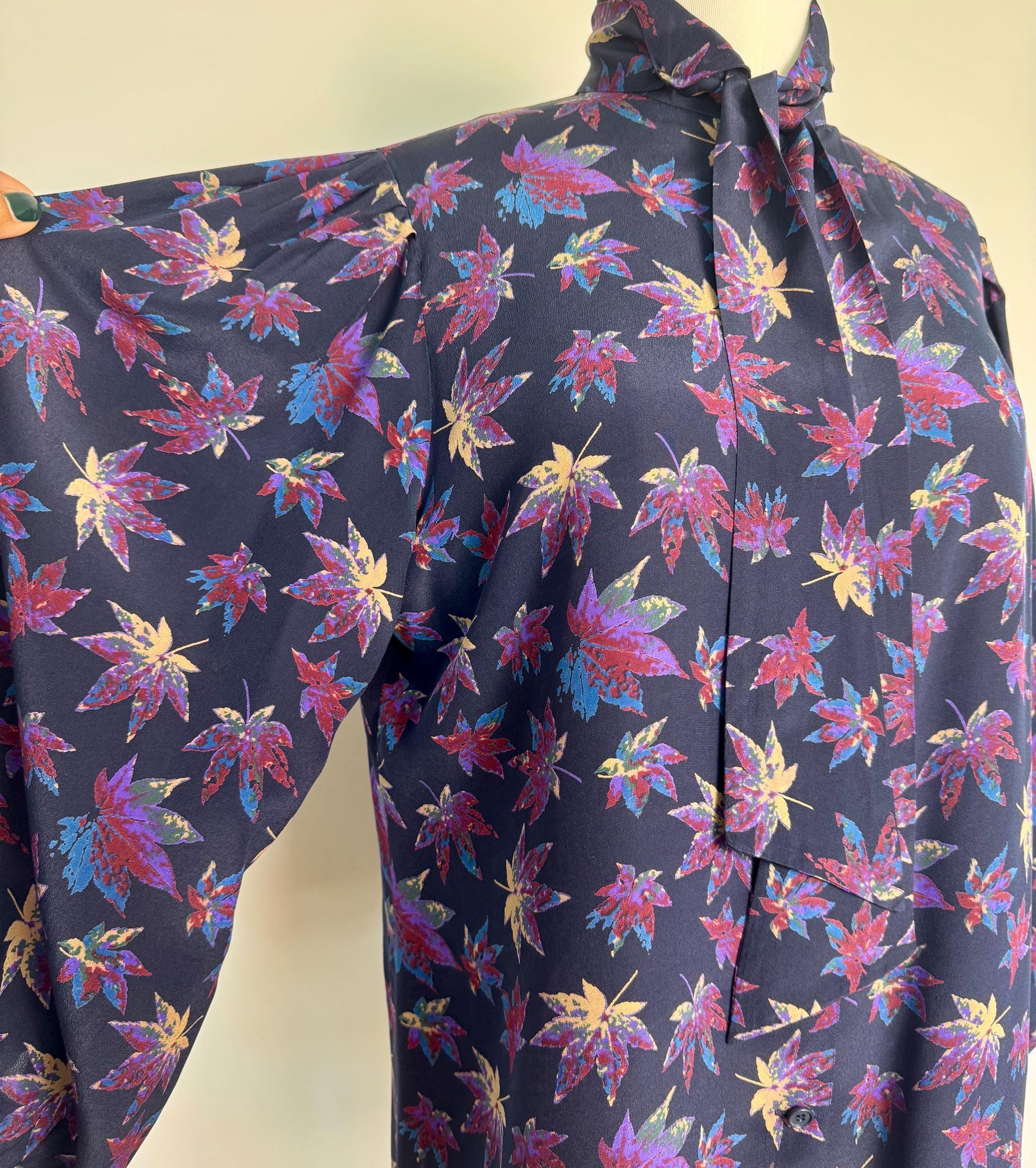 Vintage Ungaro Silk Bow Tie Blouse