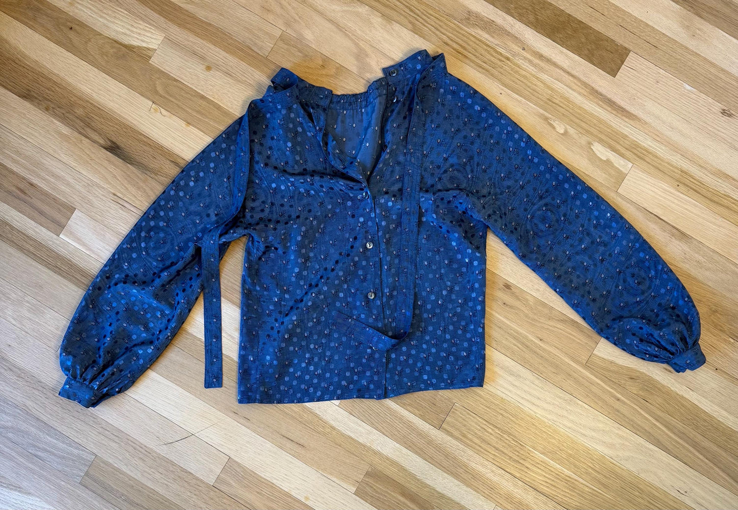 70s Geoffrey Beene Wool Cropped Jacket with Printed Blouse