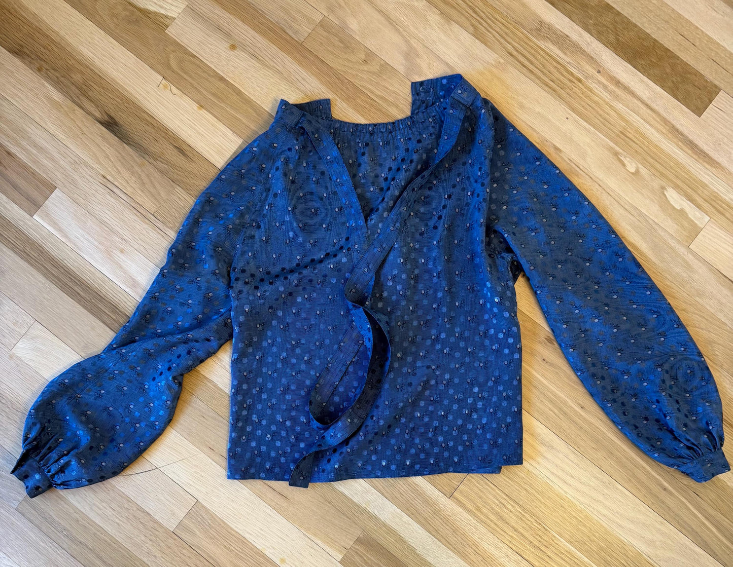 70s Geoffrey Beene Wool Cropped Jacket with Printed Blouse