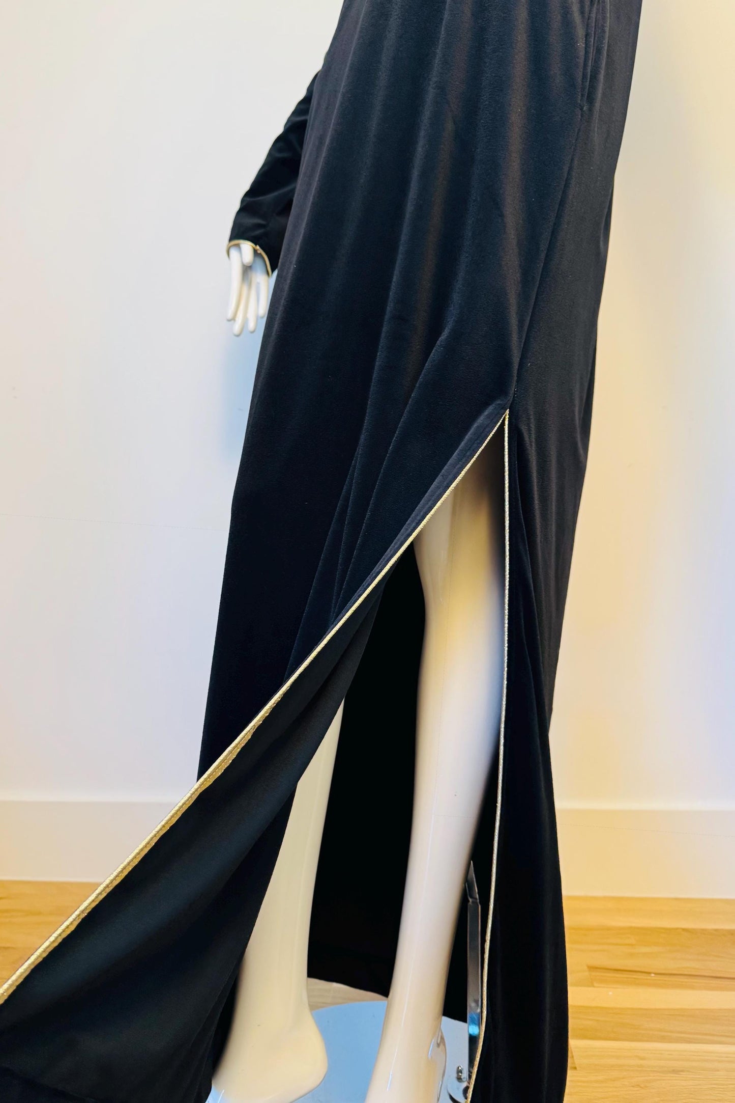 Disco Era Bill Tice Black Velvet Caftan Gown