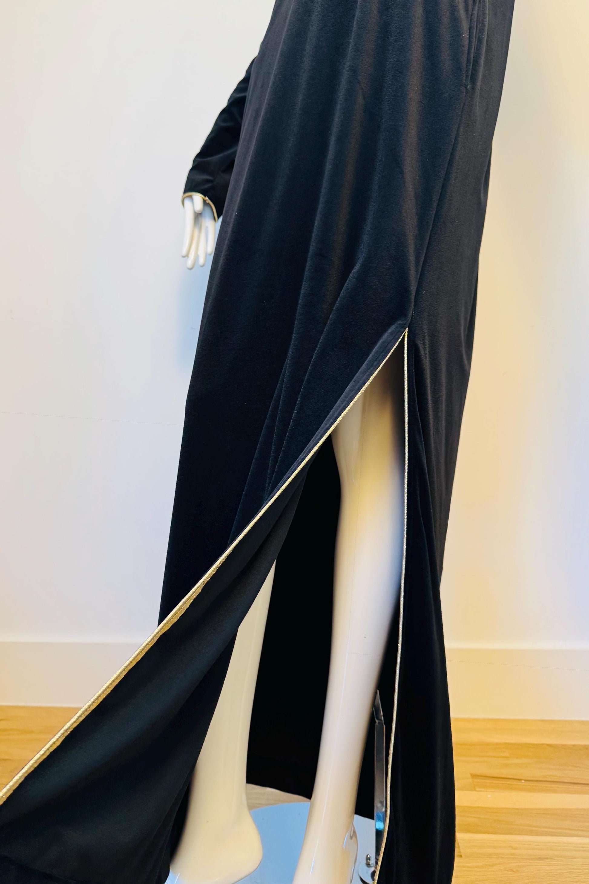 Disco Era Bill Tice Black Velvet Caftan Gown
