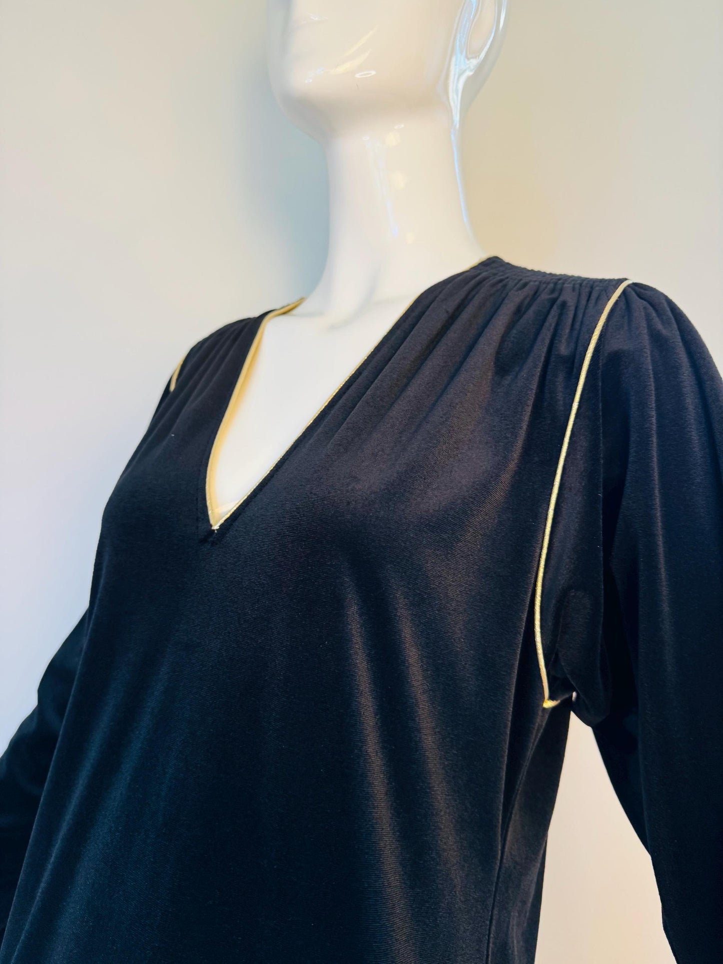 Disco Era Bill Tice Black Velvet Caftan Gown