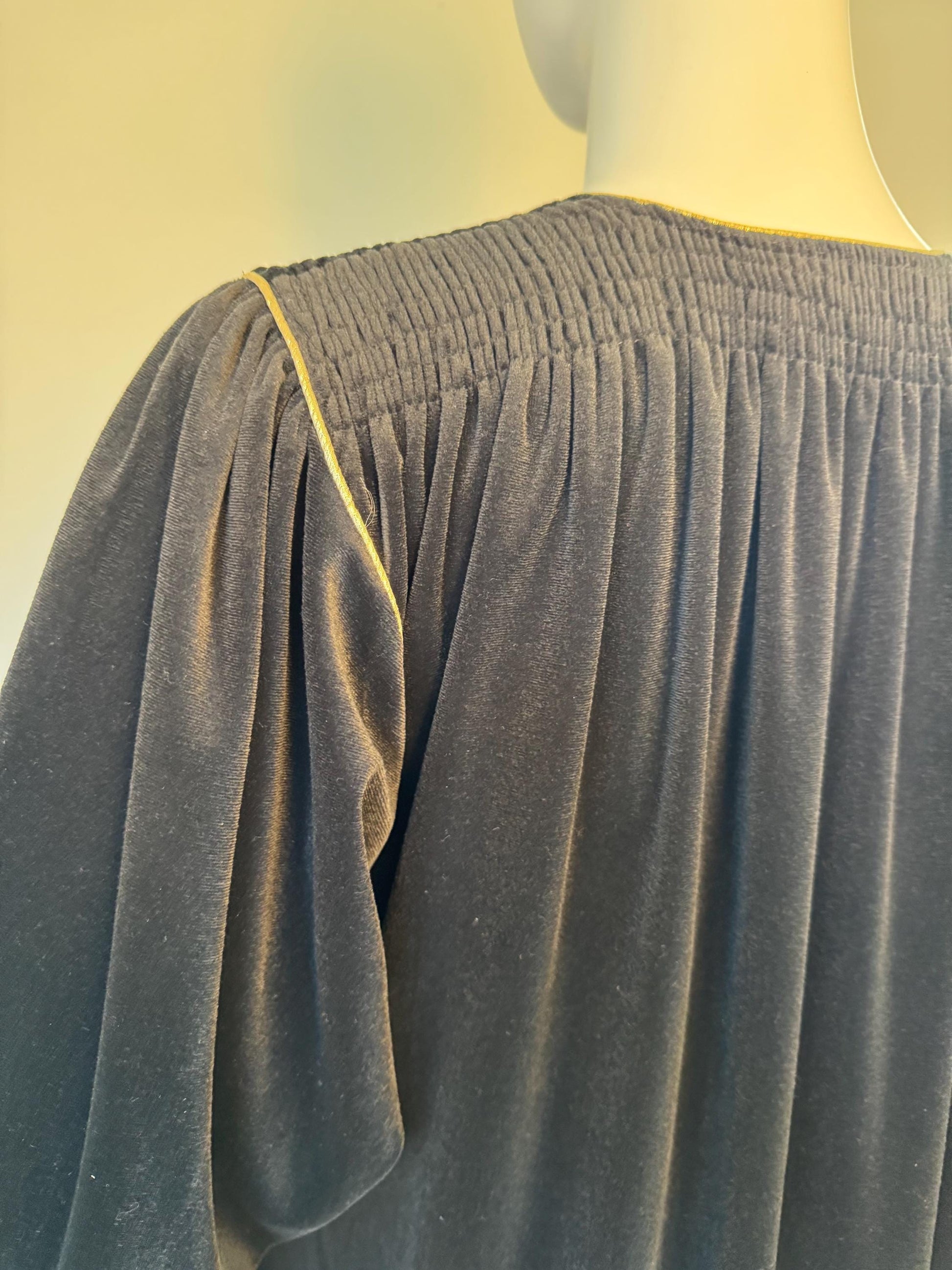 Disco Era Bill Tice Black Velvet Caftan Gown