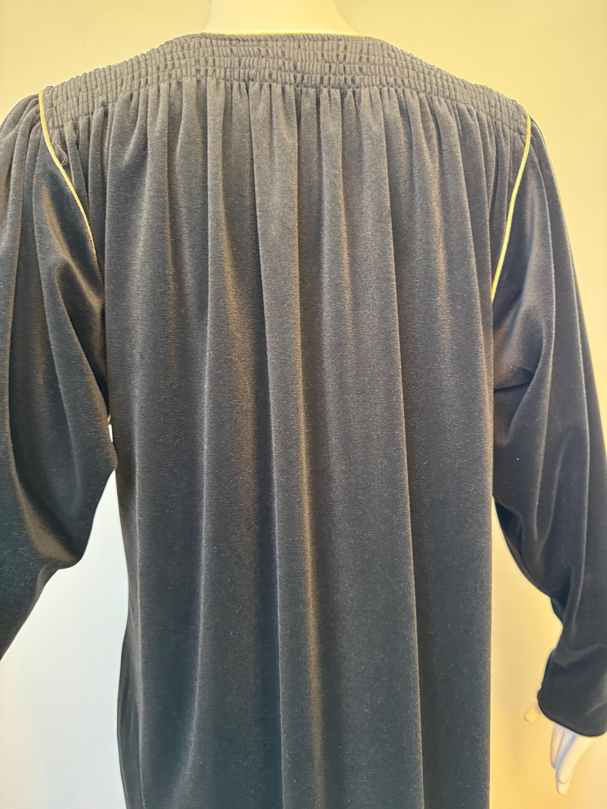 Disco Era Bill Tice Black Velvet Caftan Gown