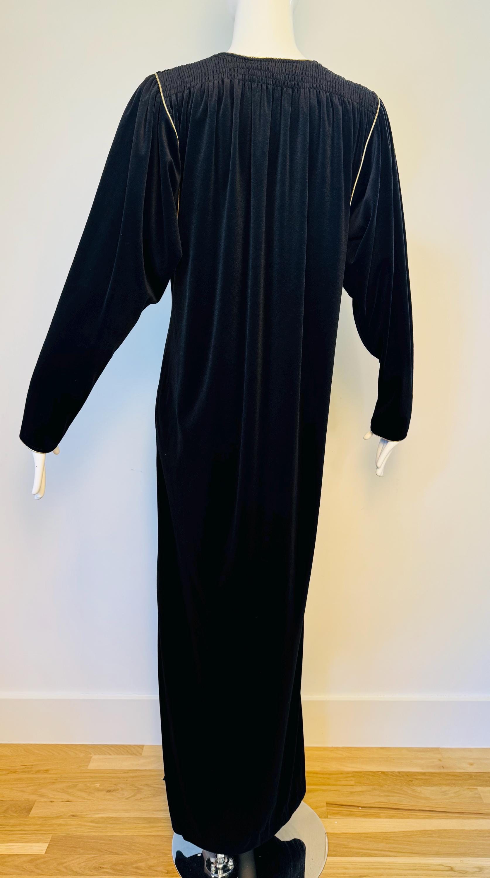 Disco Era Bill Tice Black Velvet Caftan Gown