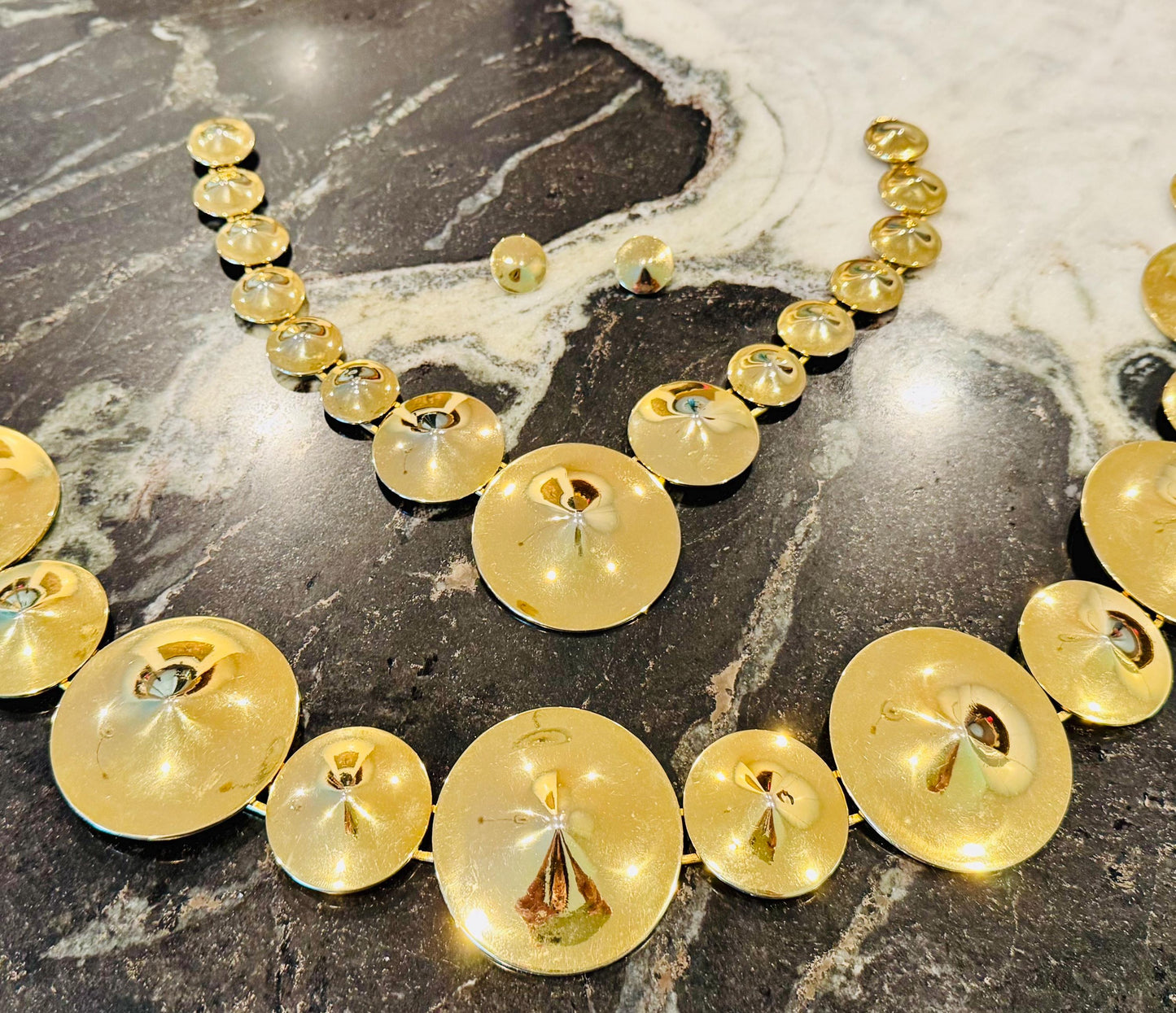 Disco Era Gold Plated Chain Belt, Necklace and Earrings Set