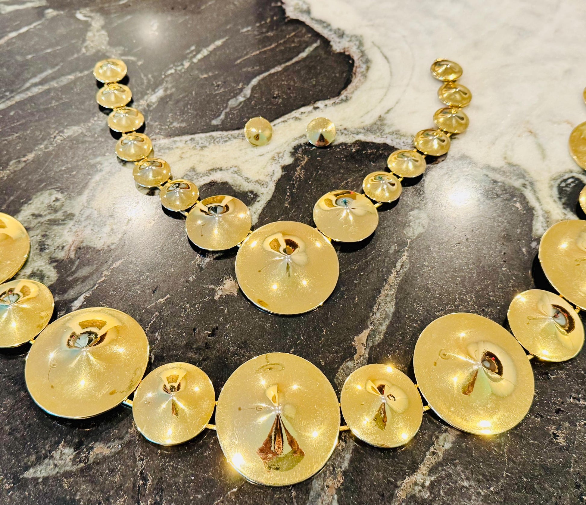 Disco Era Gold Plated Chain Belt, Necklace and Earrings Set